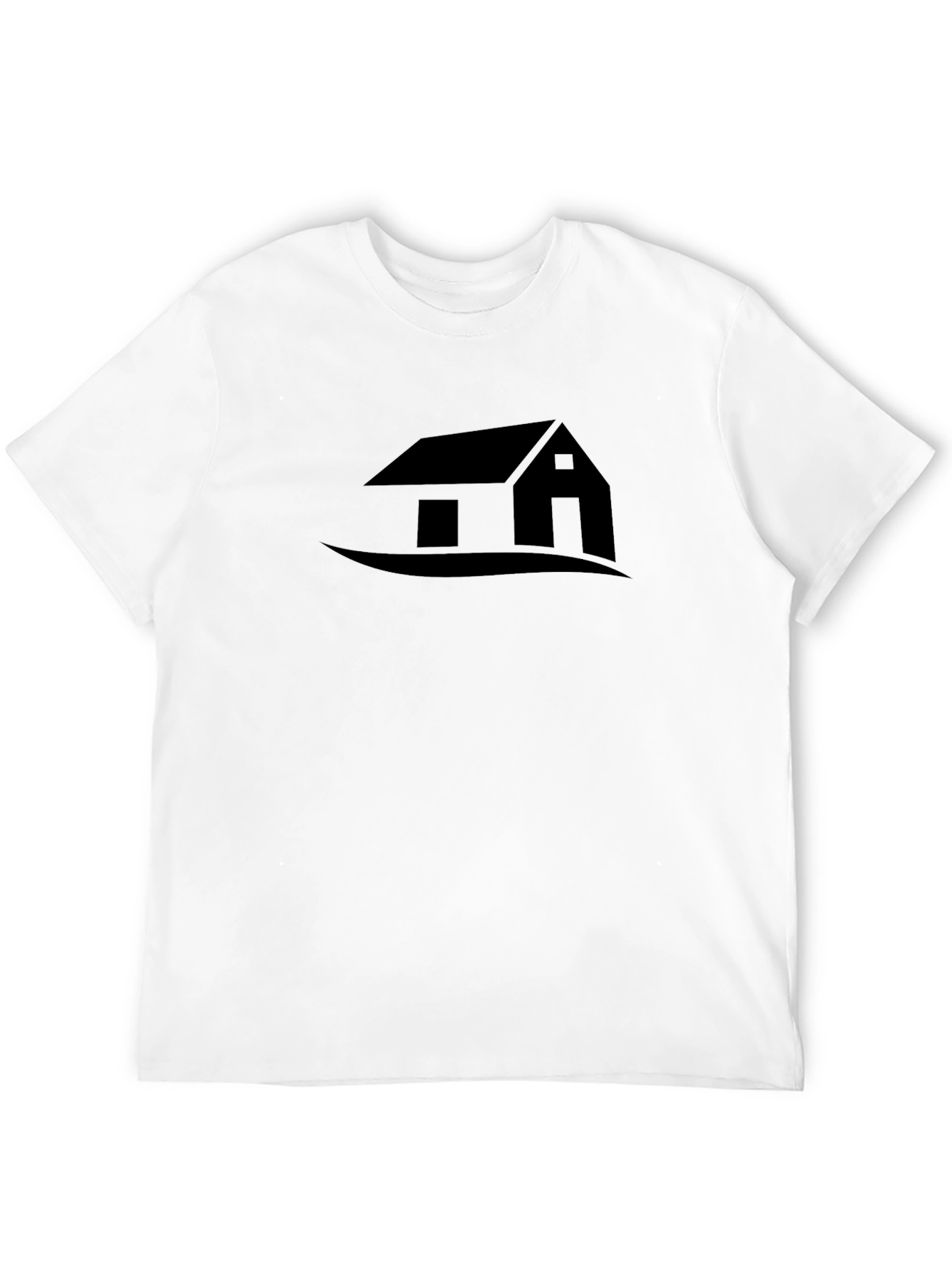 Modern Black T-Shirt with House Graphic Tee