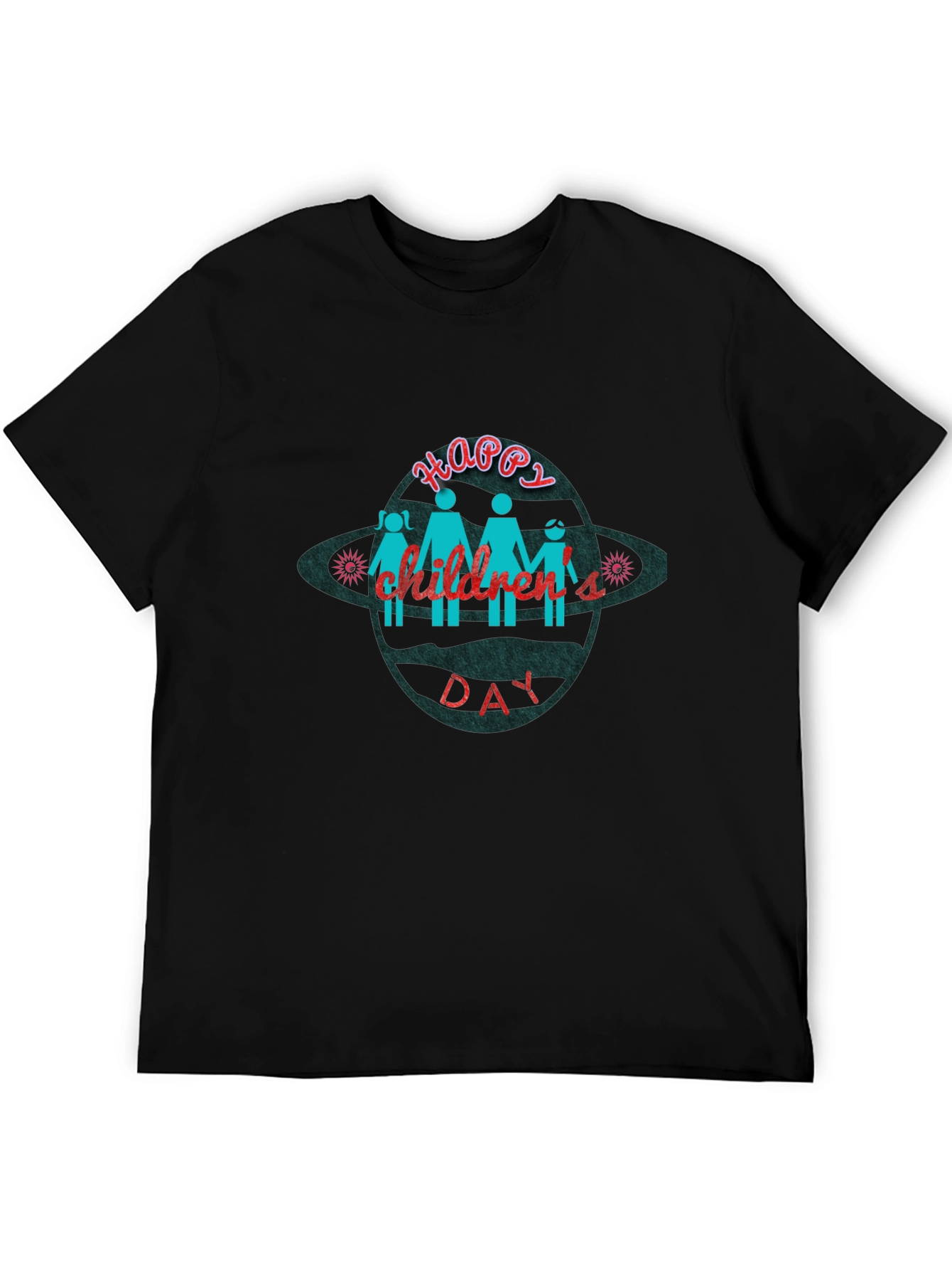 Happy Childrens Day Black T-Shirt