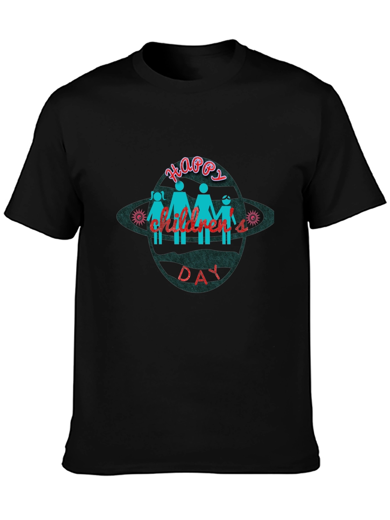 Happy Childrens Day Black T-Shirt