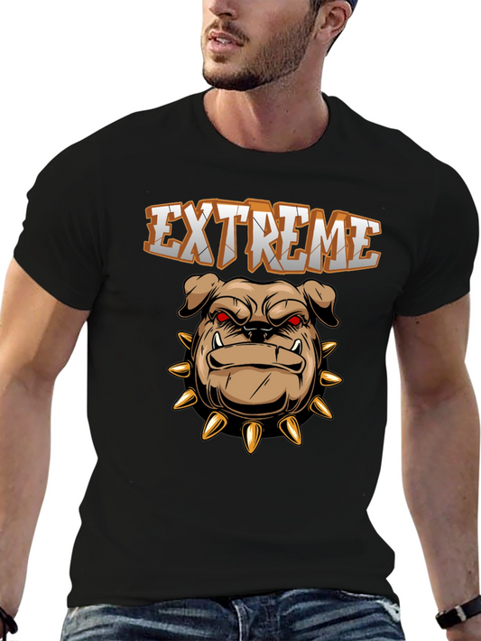 Extreme Bulldog Graphic Tee - Black Cotton Shirt