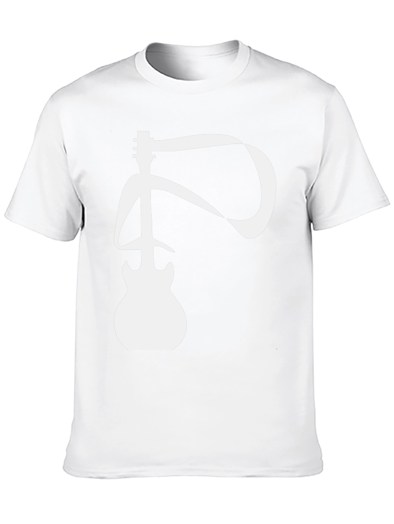 Guitar Ribbon Graphic T-Shirt - Black Cotton Tee
