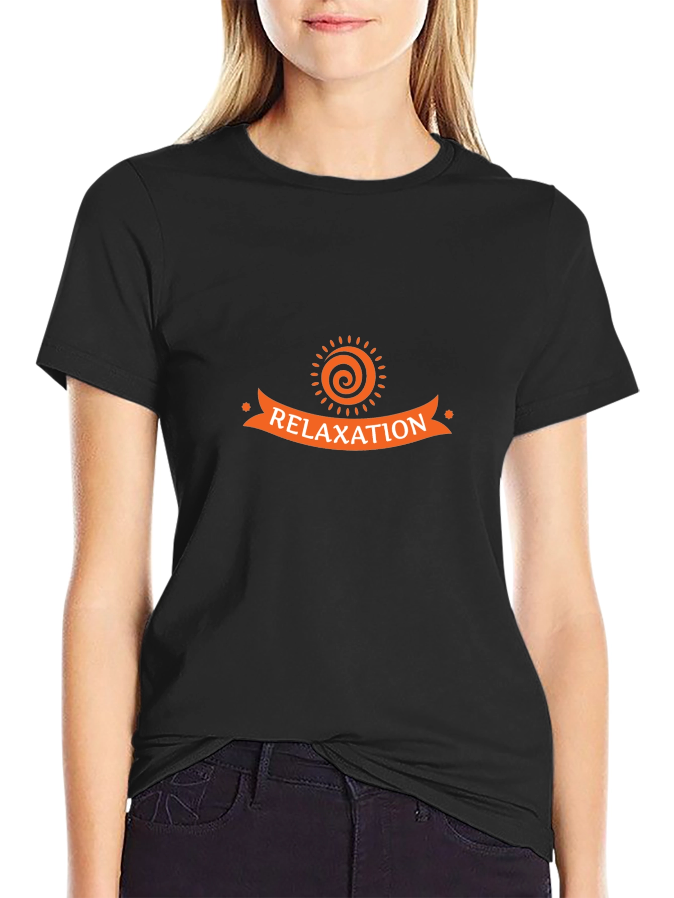 Relaxation Graphic Tee - Black Cotton T-Shirt