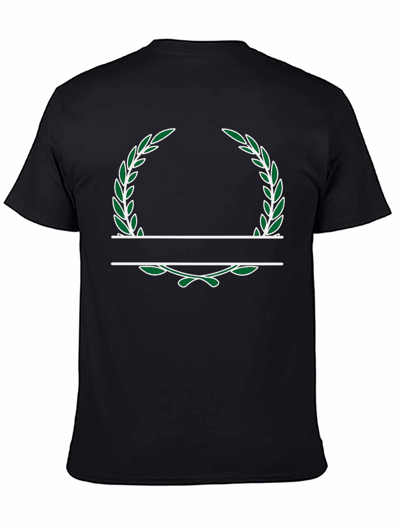 Personalized Laurel Wreath Black T-Shirt