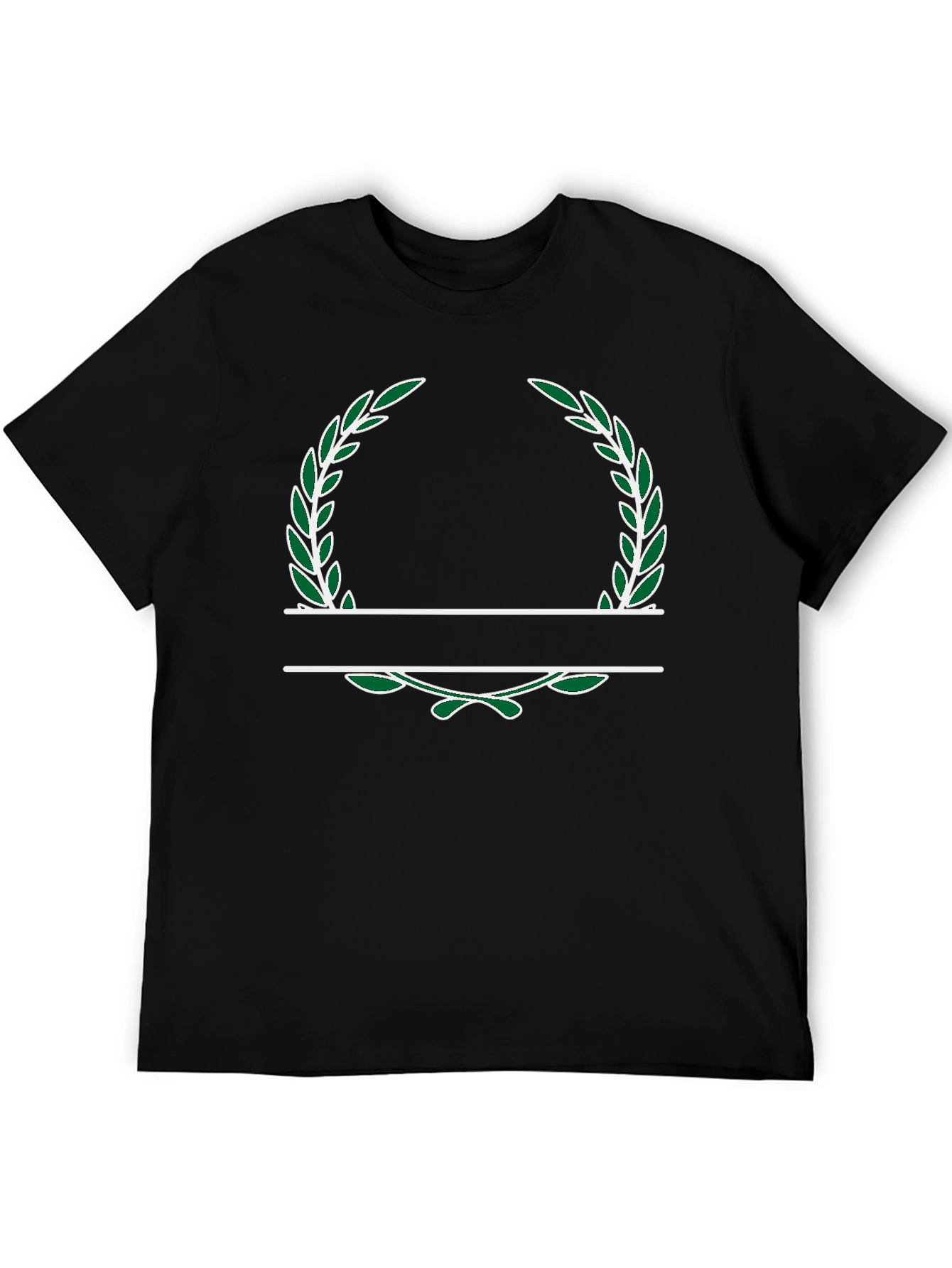 Personalized Laurel Wreath Black T-Shirt