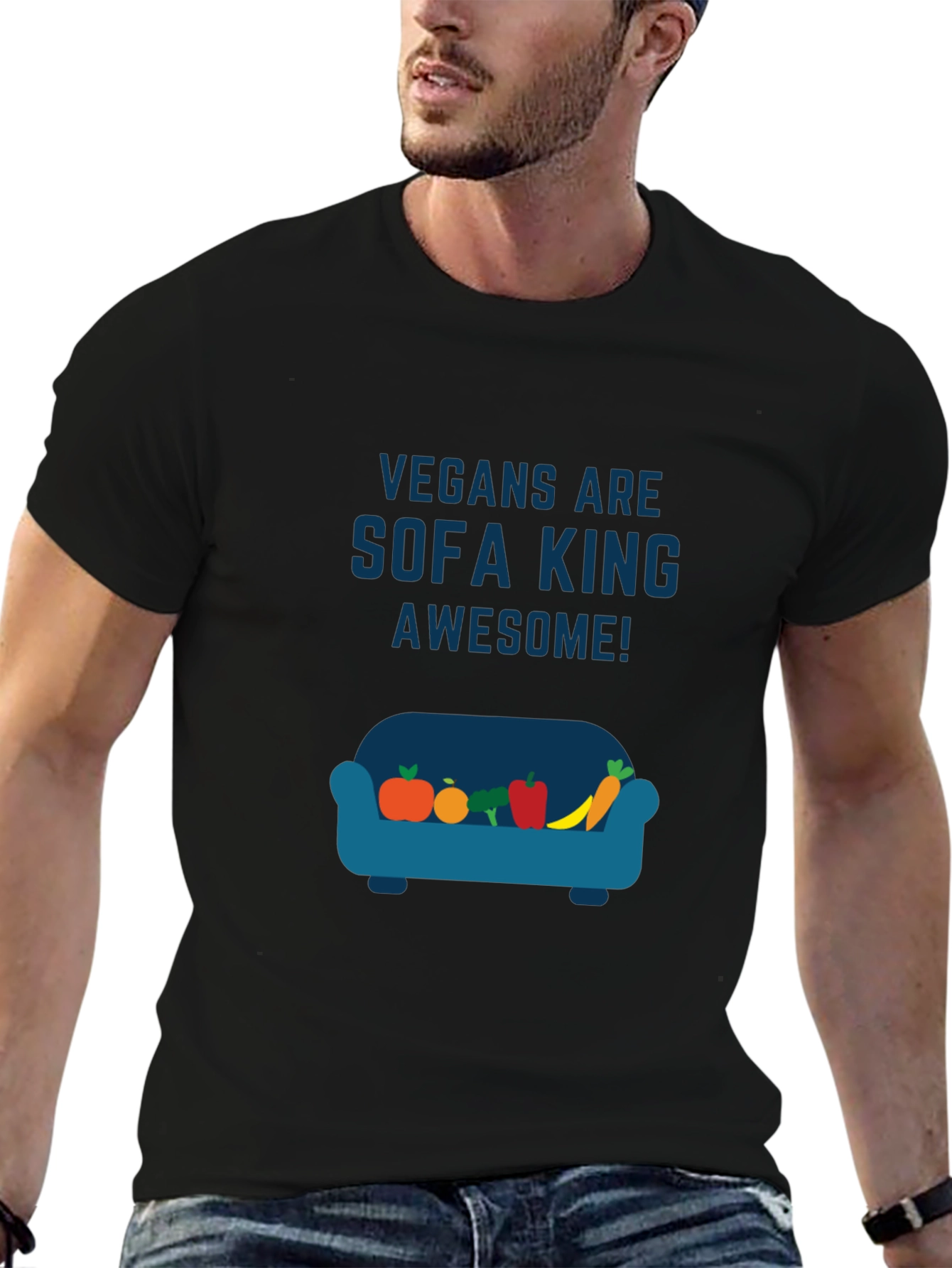 Vegan Sofa King Awesome Graphic T-Shirt