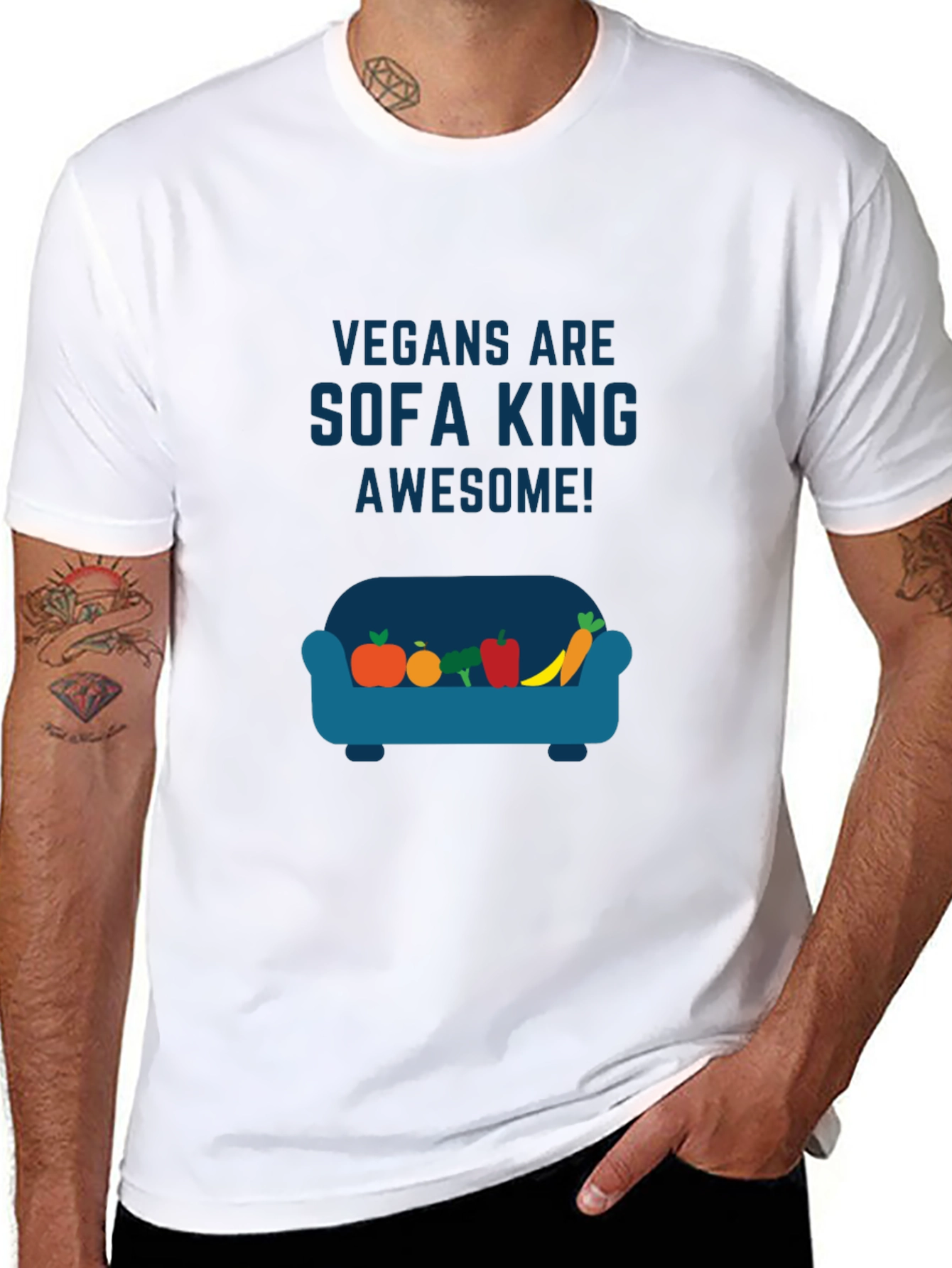 Vegan Sofa King Awesome Graphic T-Shirt