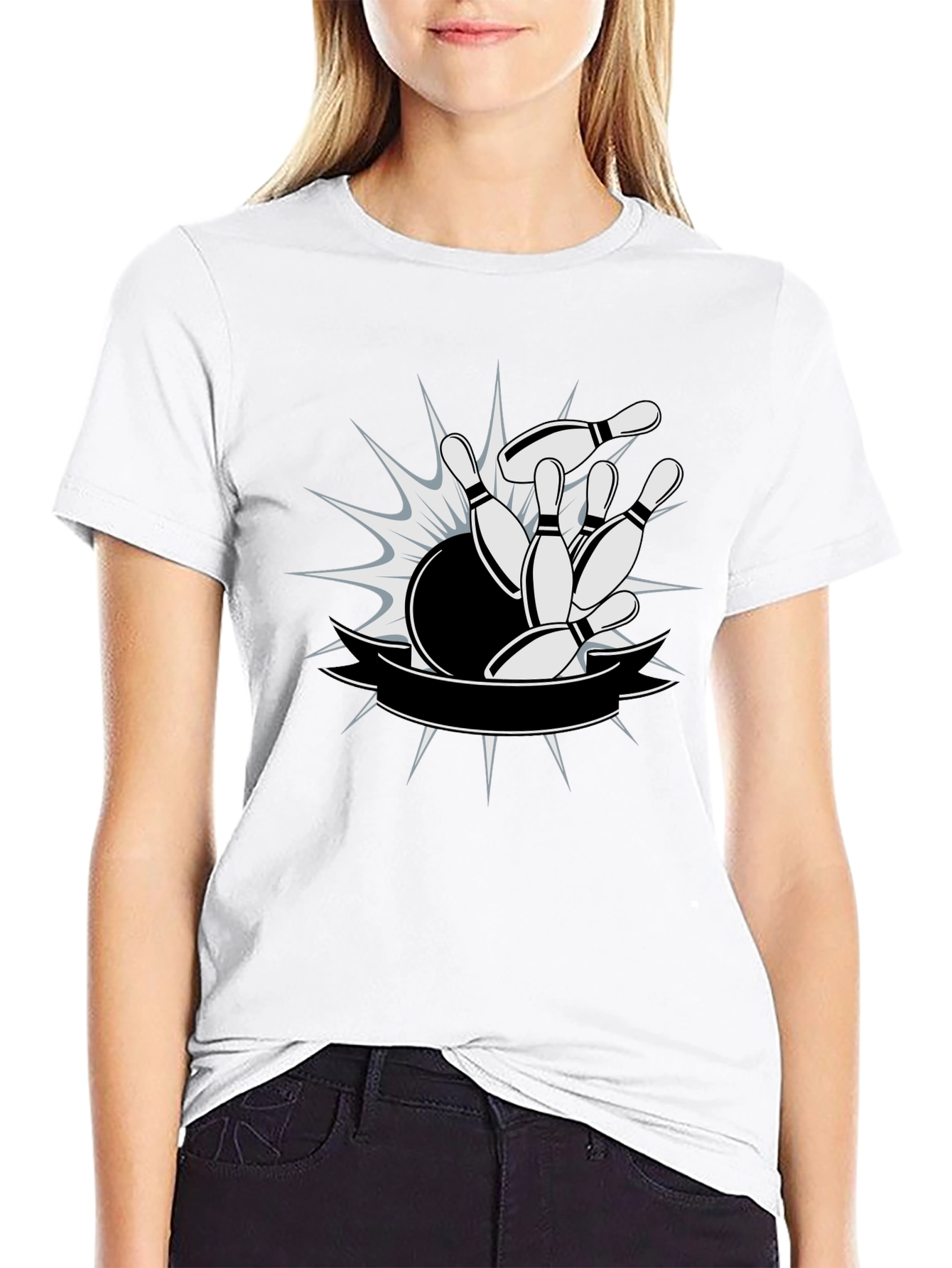 Bowling Strike Graphic T-Shirt - Mens Black Tee
