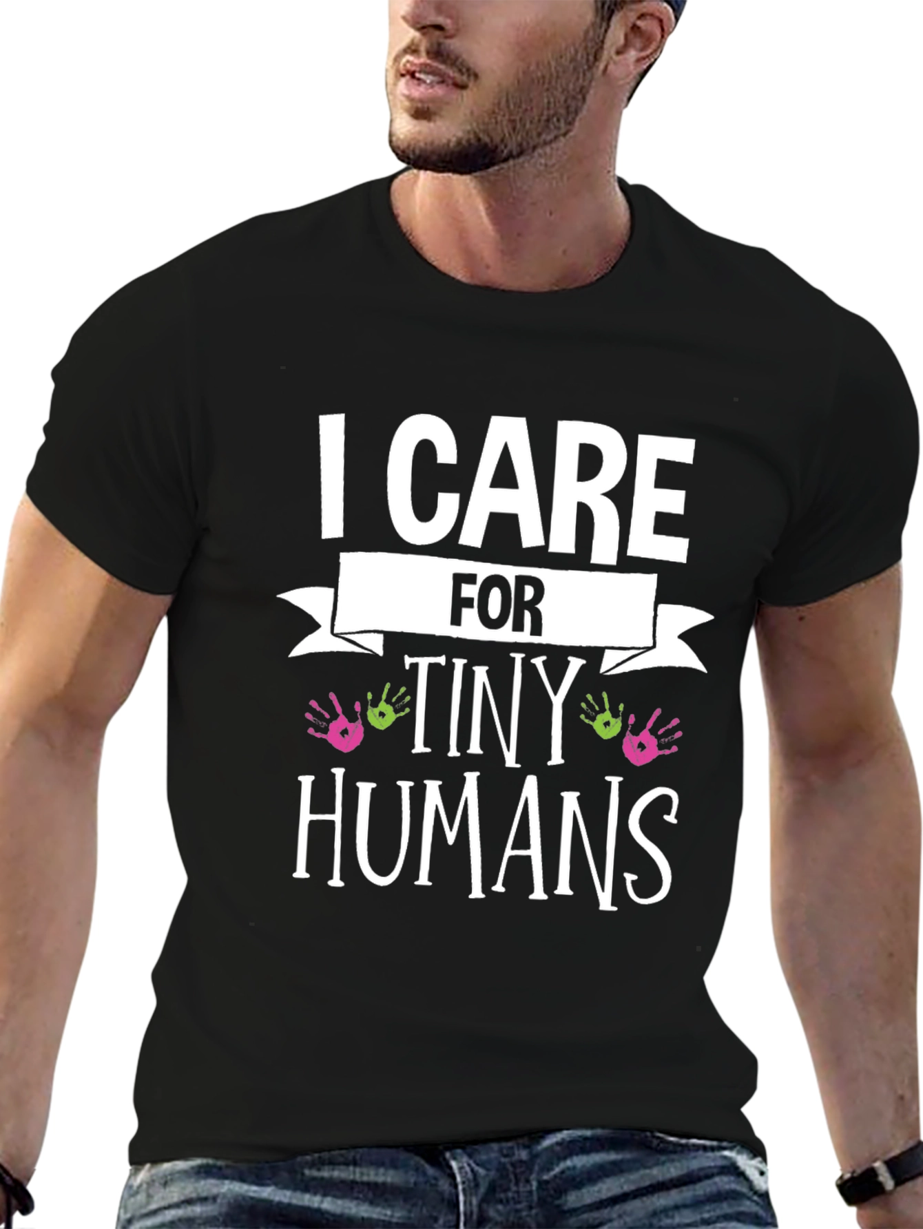 I Care for Tiny Humans Graphic T-Shirt
