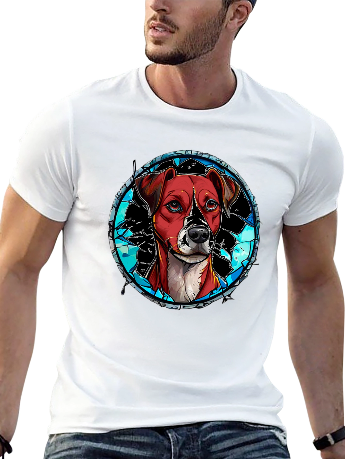 Dog Portrait Graphic T-Shirt