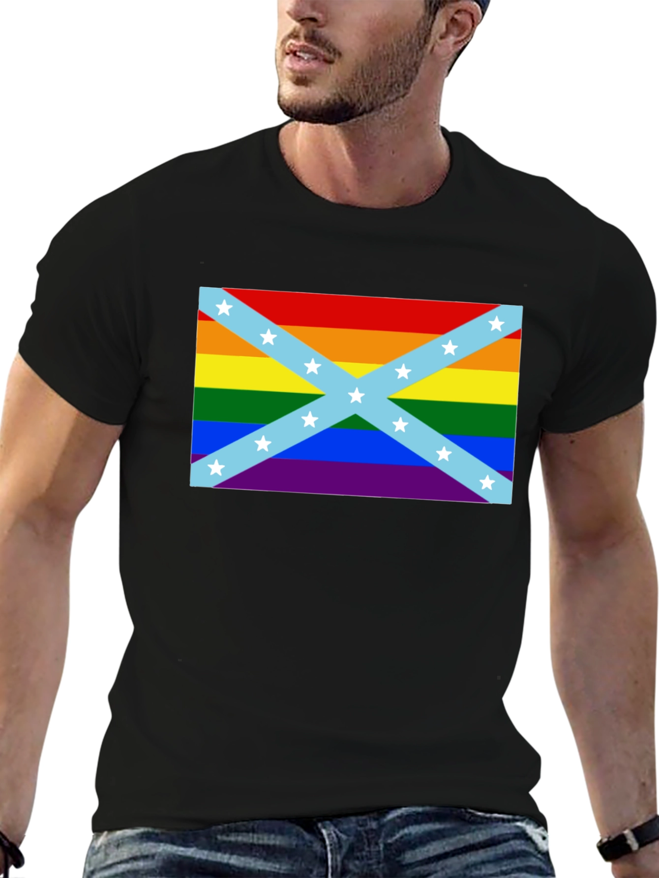 LGBT Confederate Flag T-Shirt - Rainbow Rebel Pride
