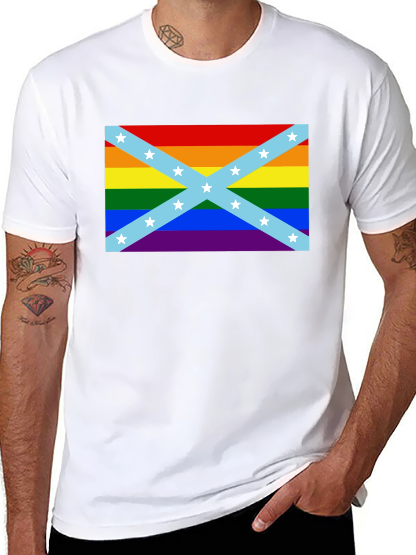 LGBT Confederate Flag T-Shirt - Rainbow Rebel Pride