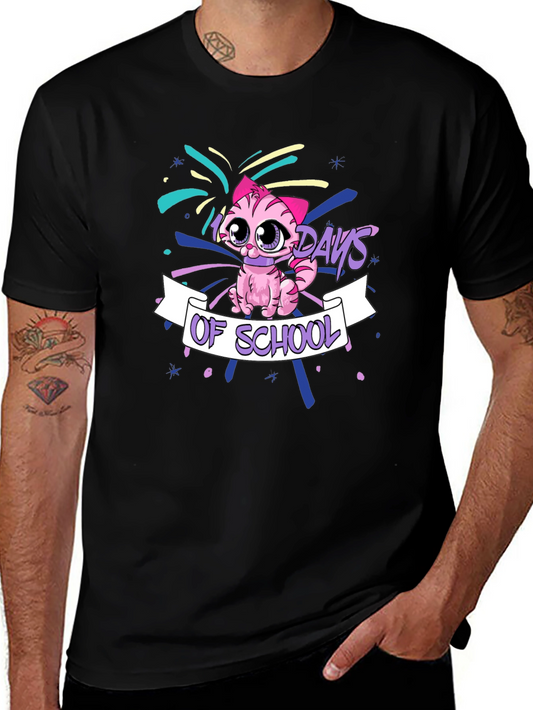 100 Days of School Pink Cat T-Shirt
