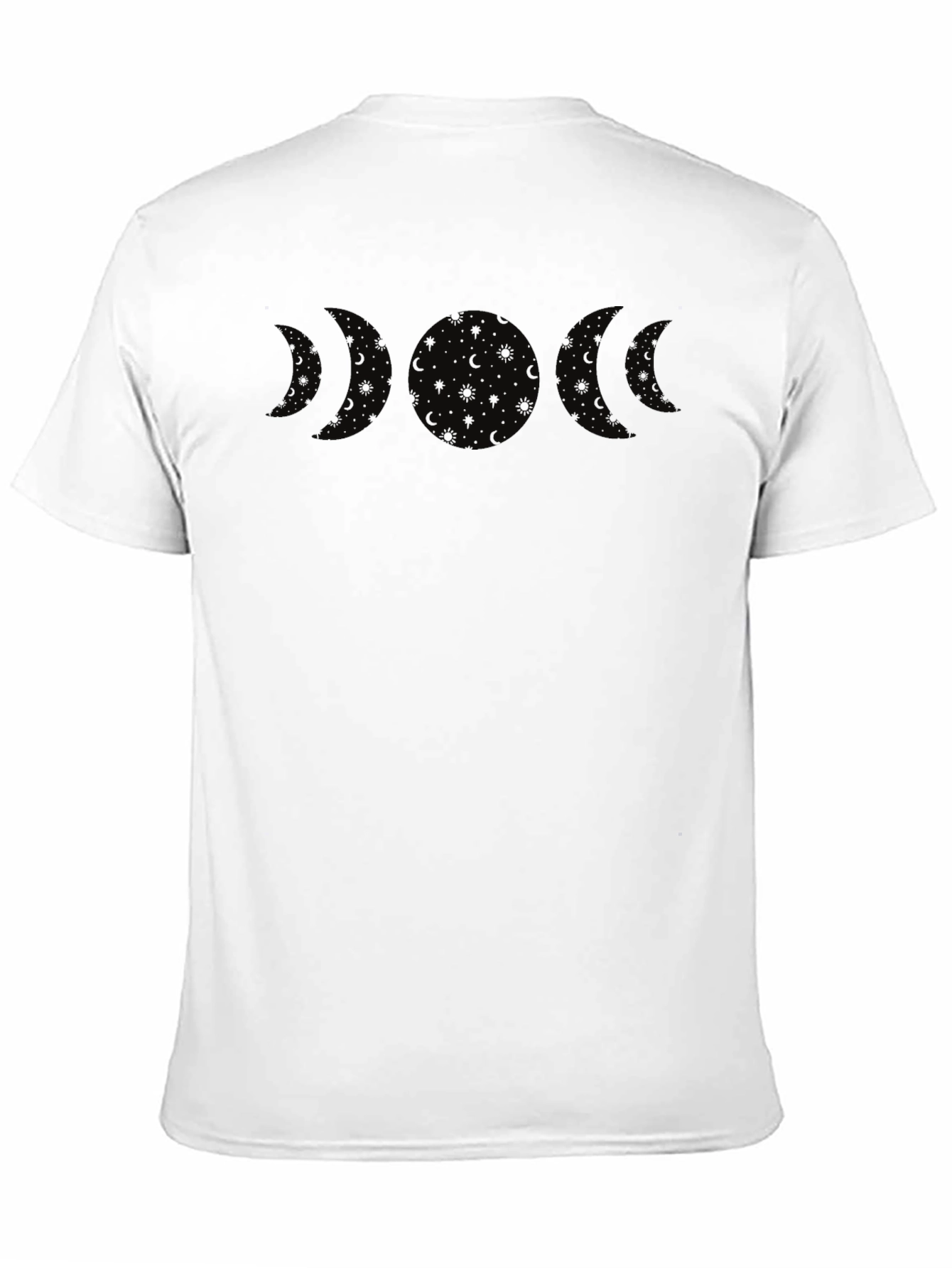 Lunar Phase Black Graphic Tee - Mens Crew Neck