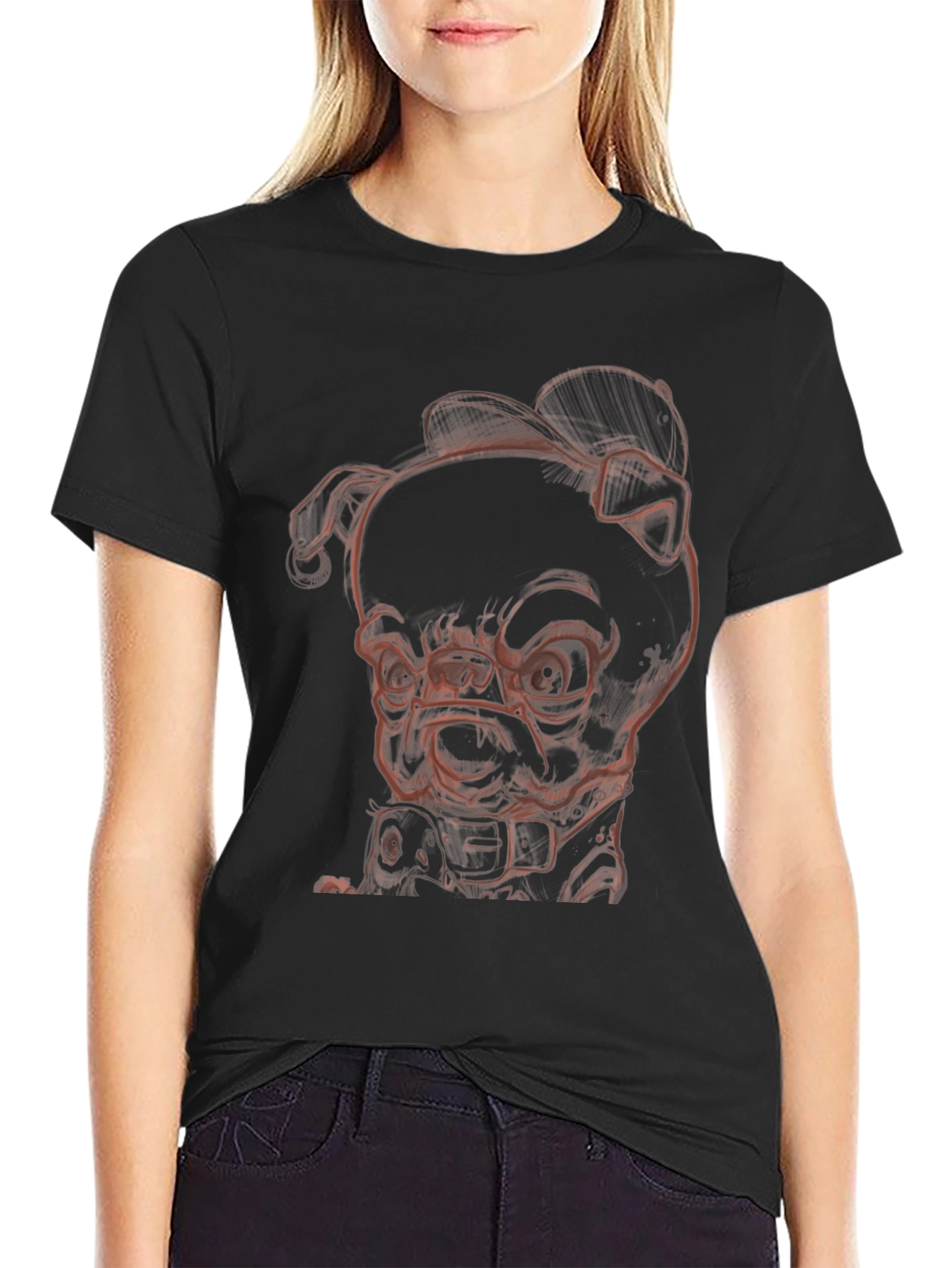 Cool Dog Graphic Tee - Black Cotton Blend