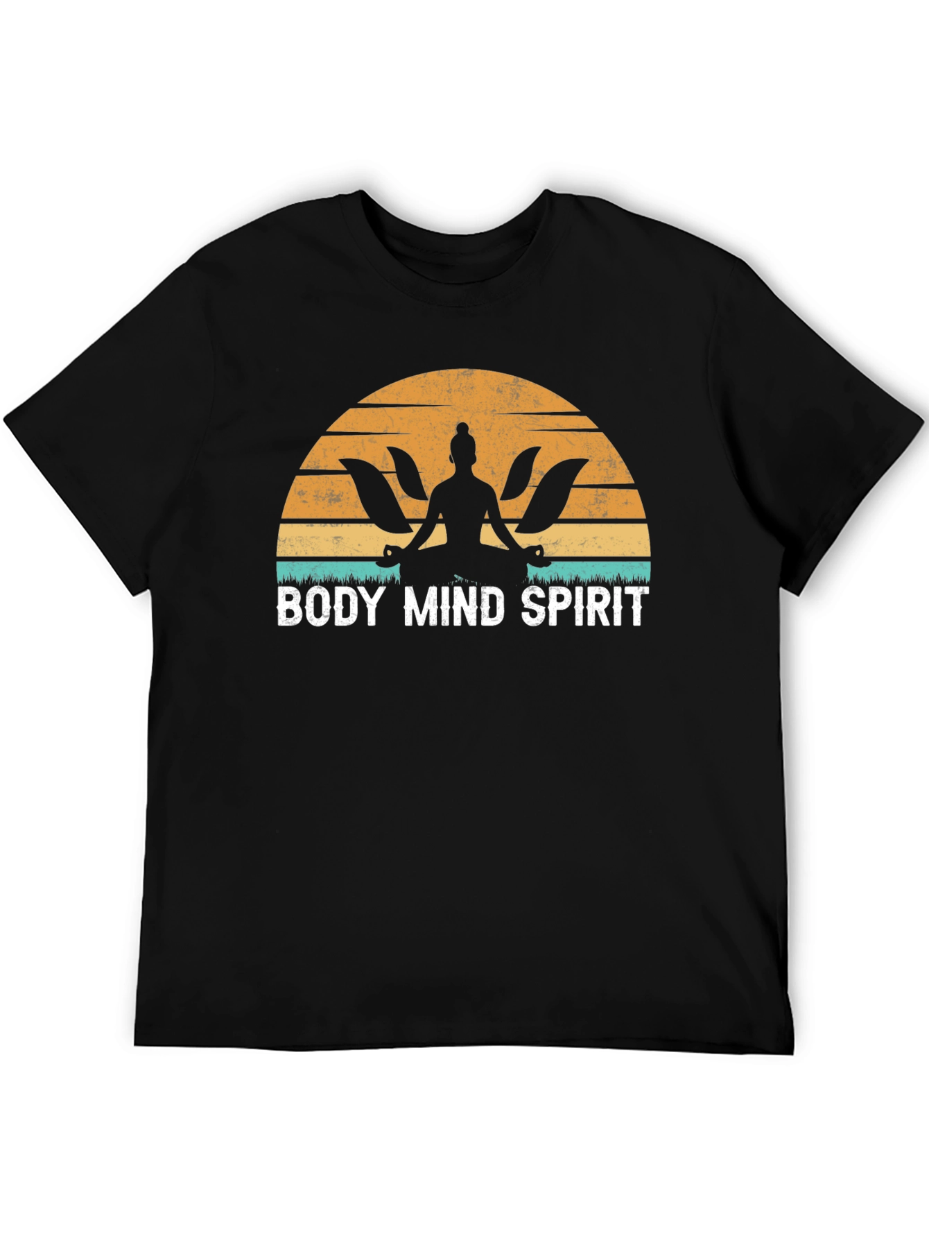 Body Mind Spirit Yoga Black T-Shirt