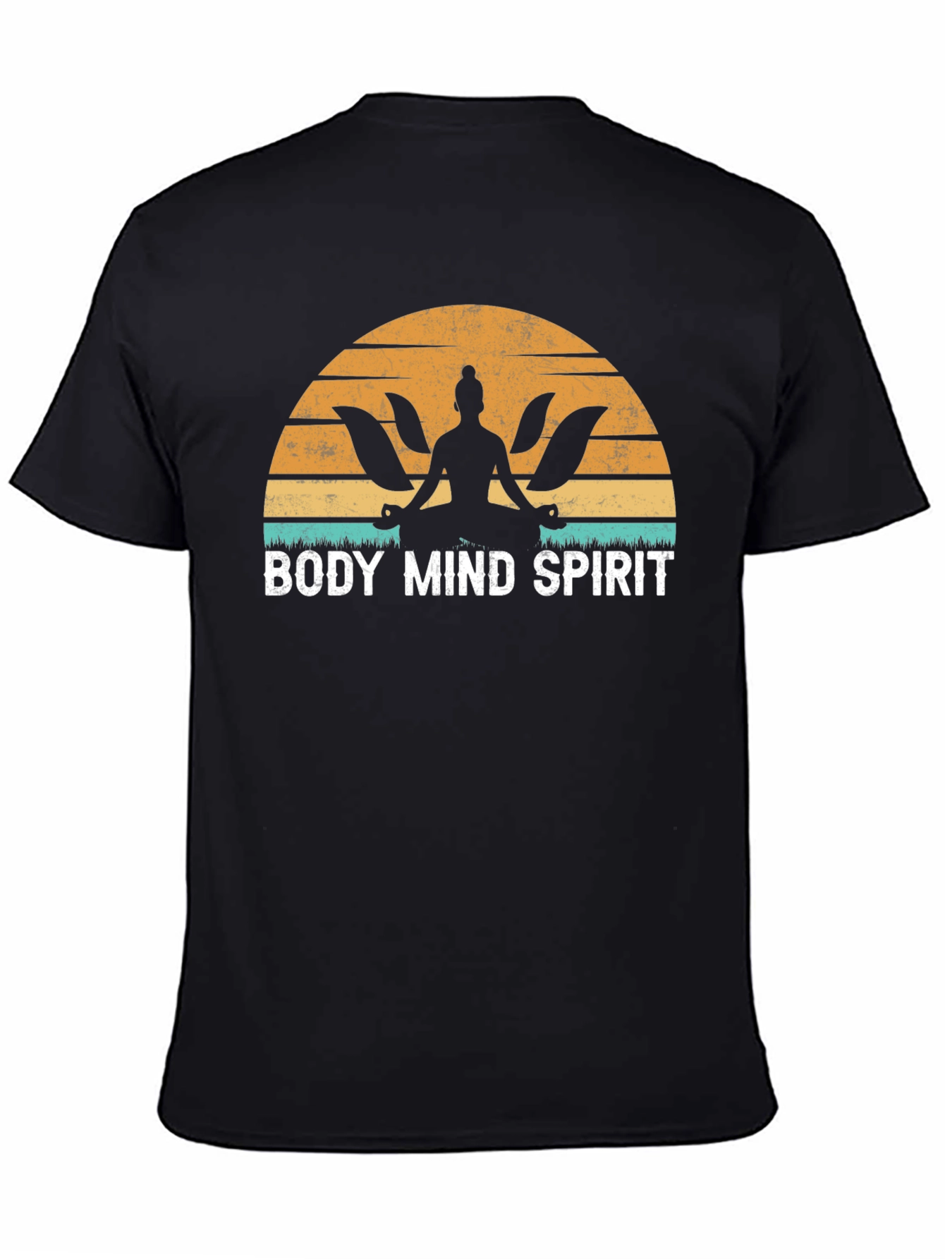 Body Mind Spirit Yoga Black T-Shirt