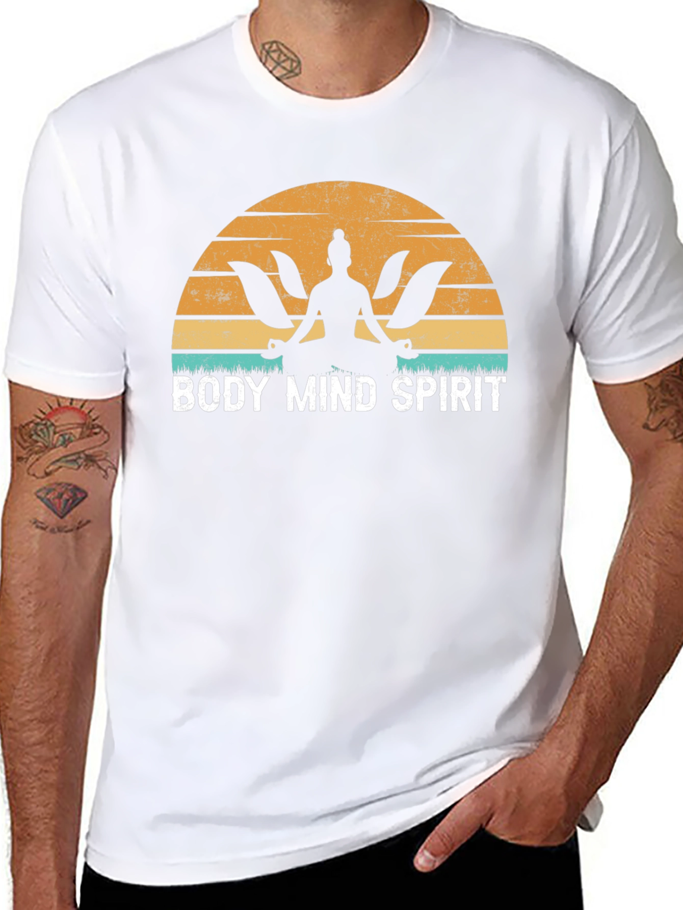 Body Mind Spirit Yoga Black T-Shirt
