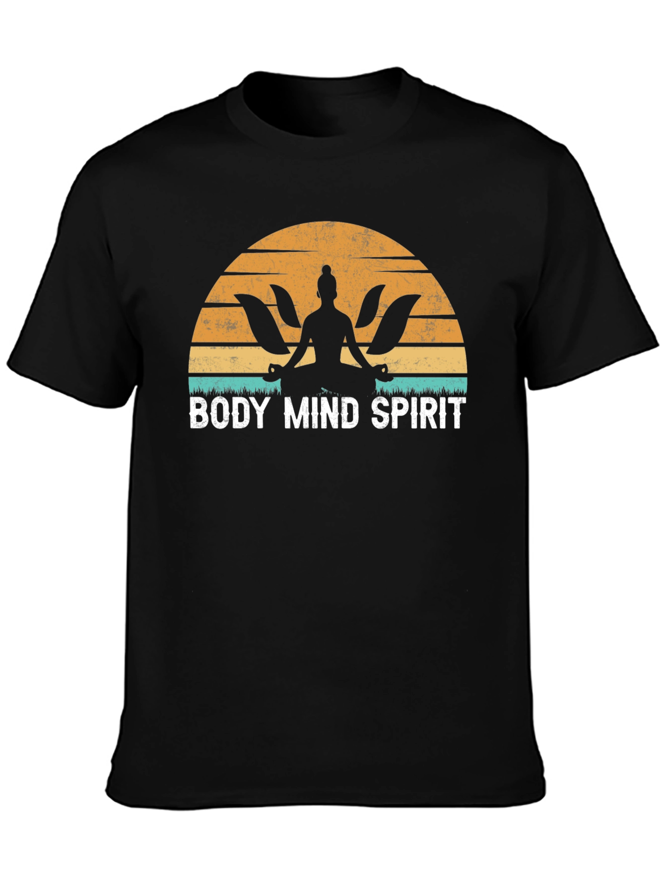 Body Mind Spirit Yoga Black T-Shirt