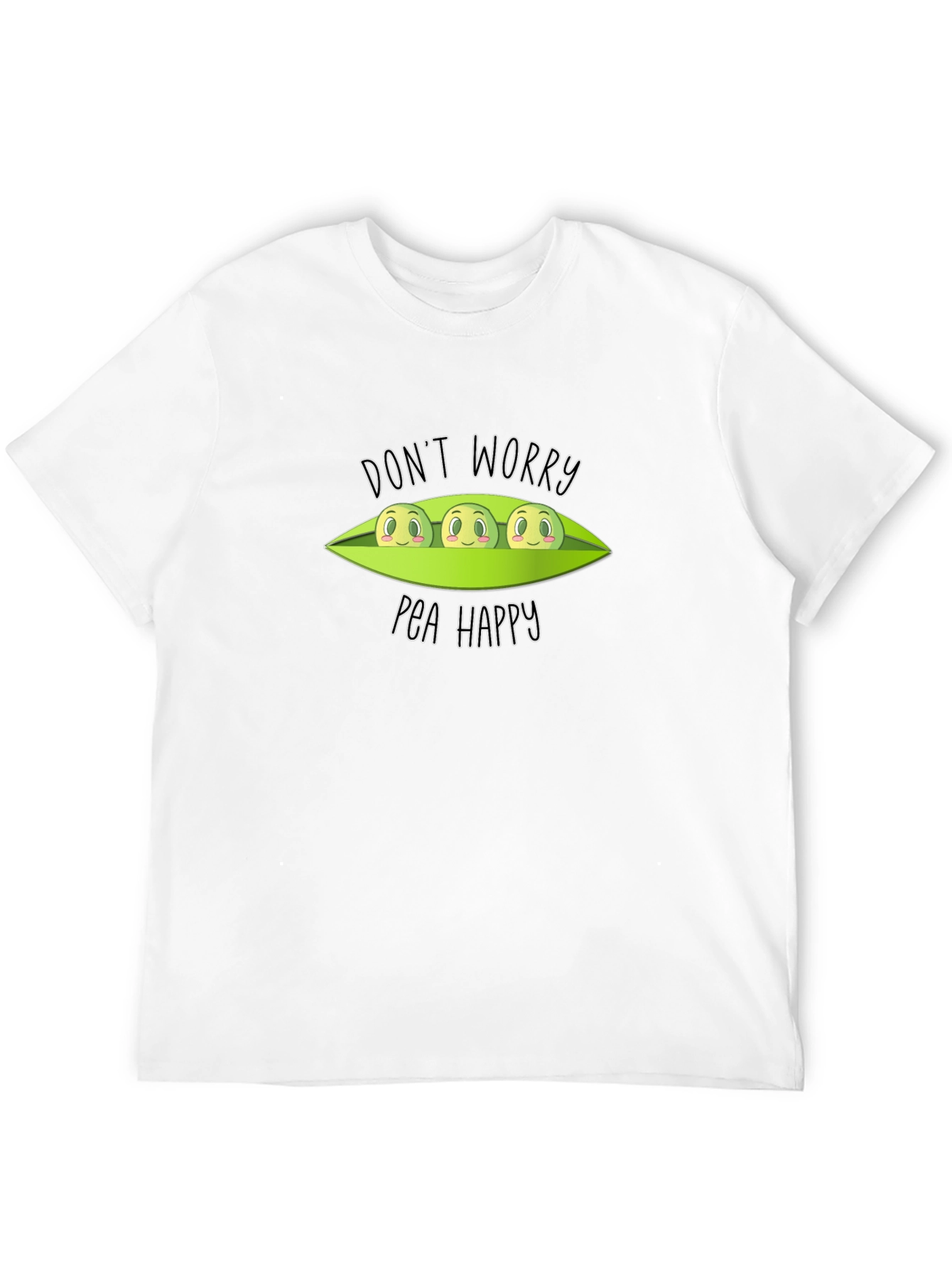 Dont Worry Pea Happy Black T-Shirt