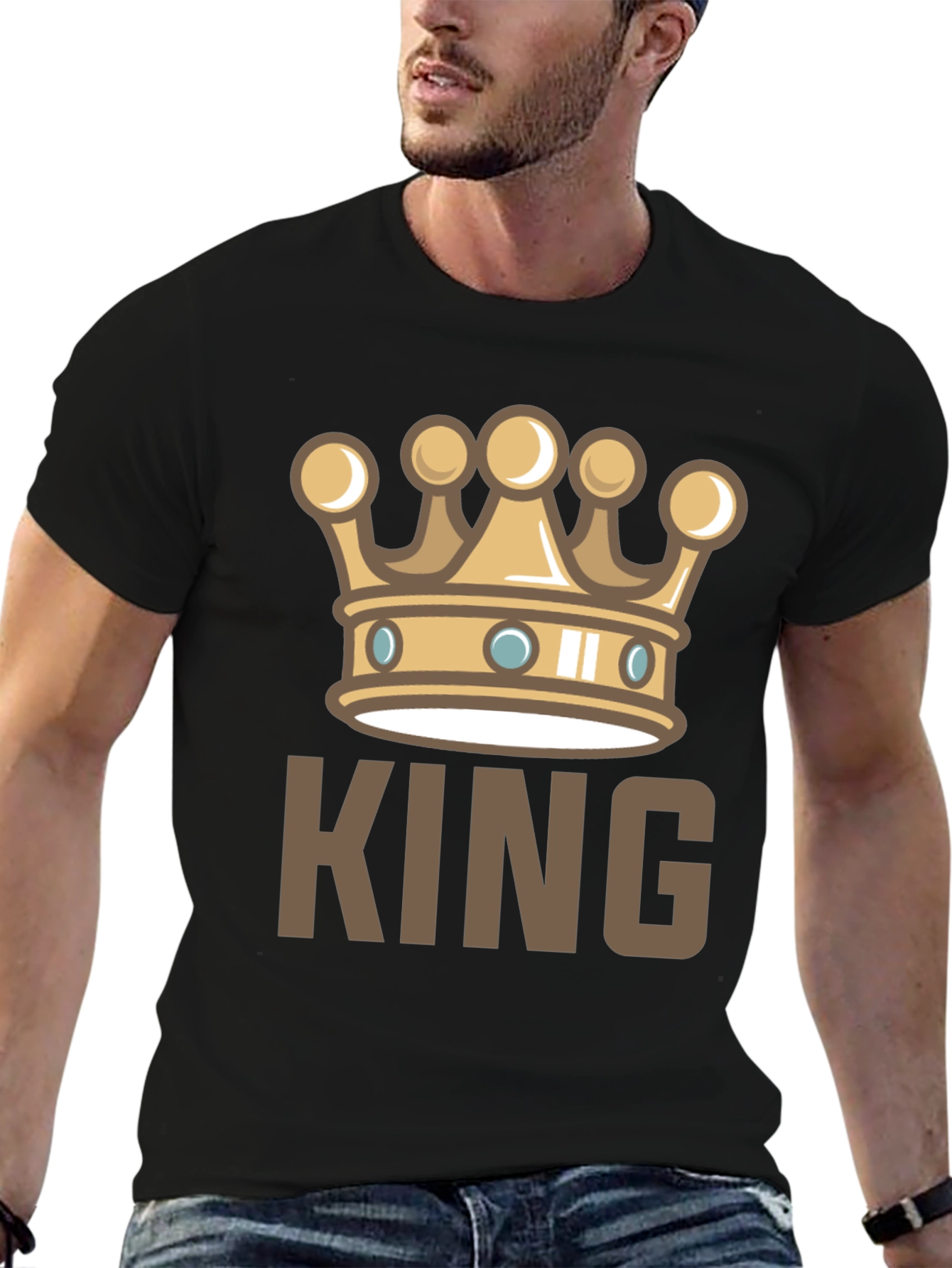 King Crown Graphic T-Shirt - Black Casual Tee