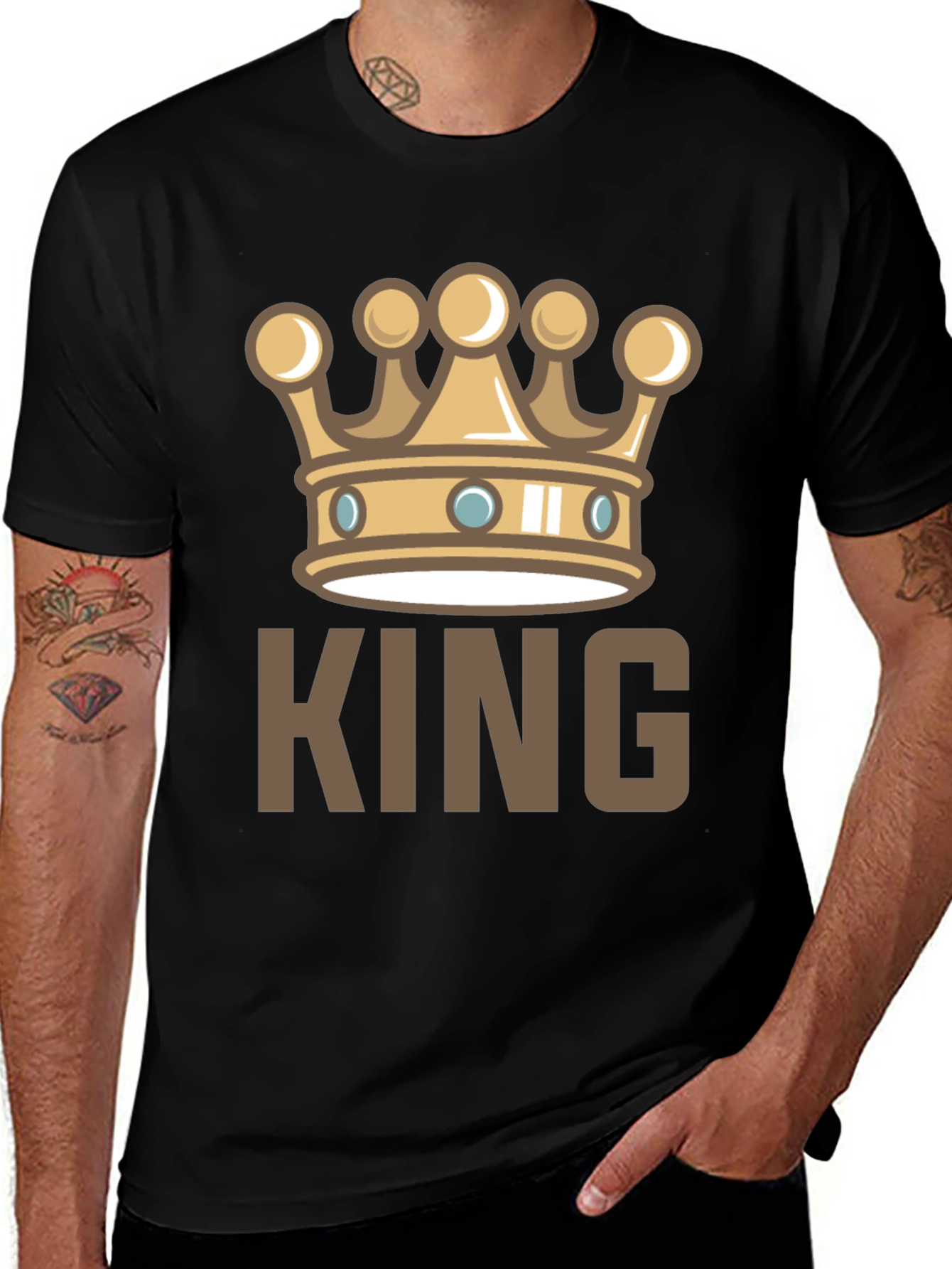 King Crown Graphic T-Shirt - Black Casual Tee