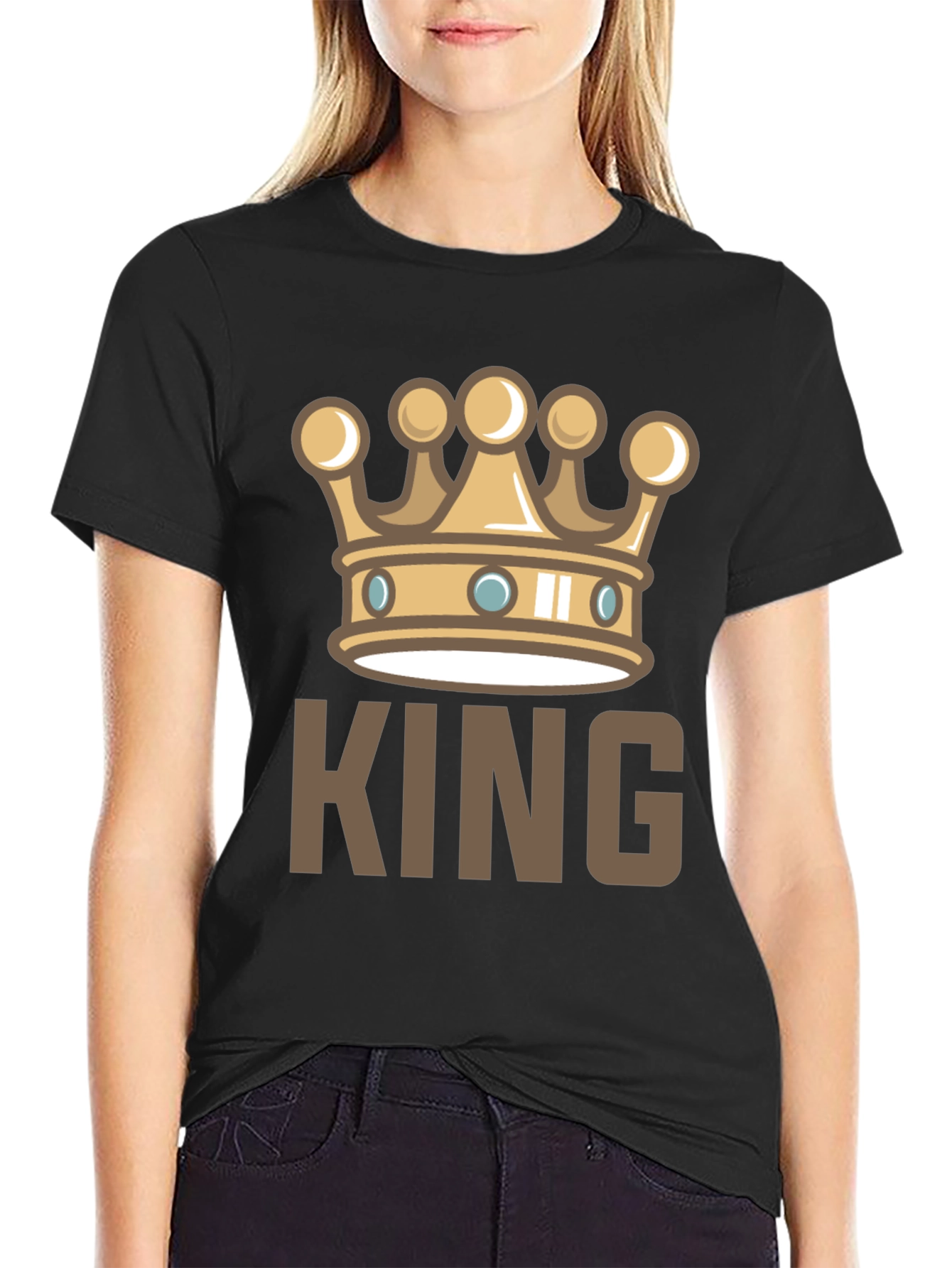 King Crown Graphic T-Shirt - Black Casual Tee