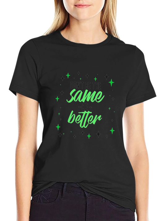 Same Better Green Graphic Black T-Shirt