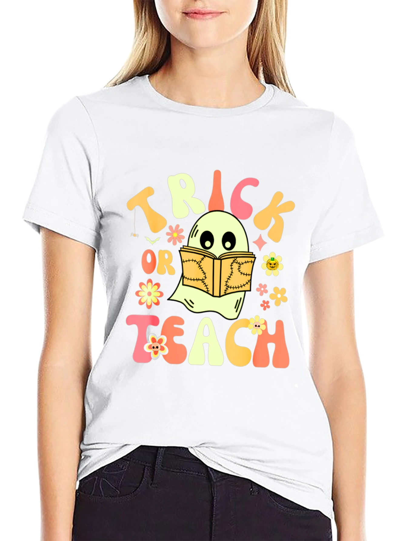 Trick or Teach Ghost Halloween T-Shirt