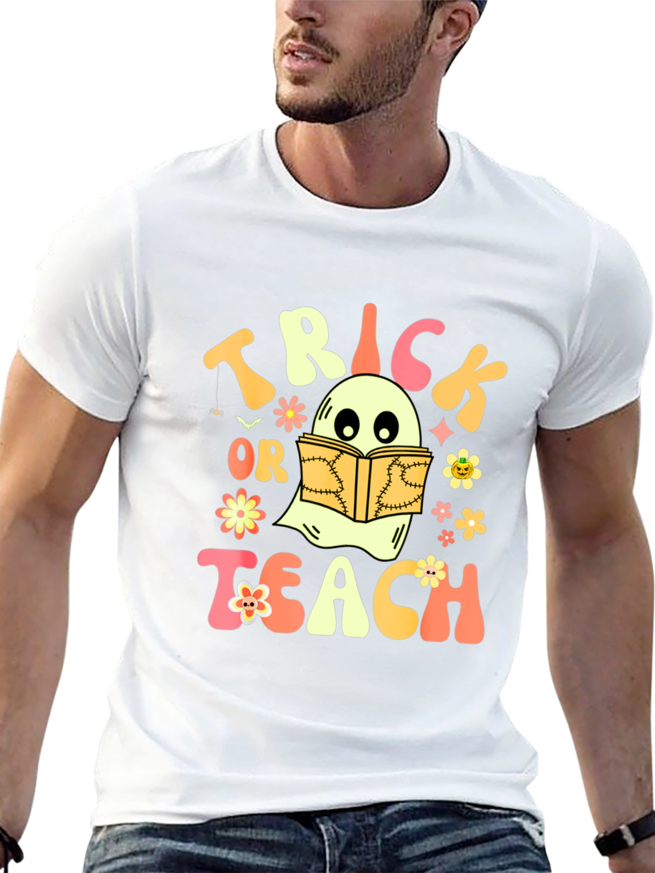 Trick or Teach Ghost Halloween T-Shirt