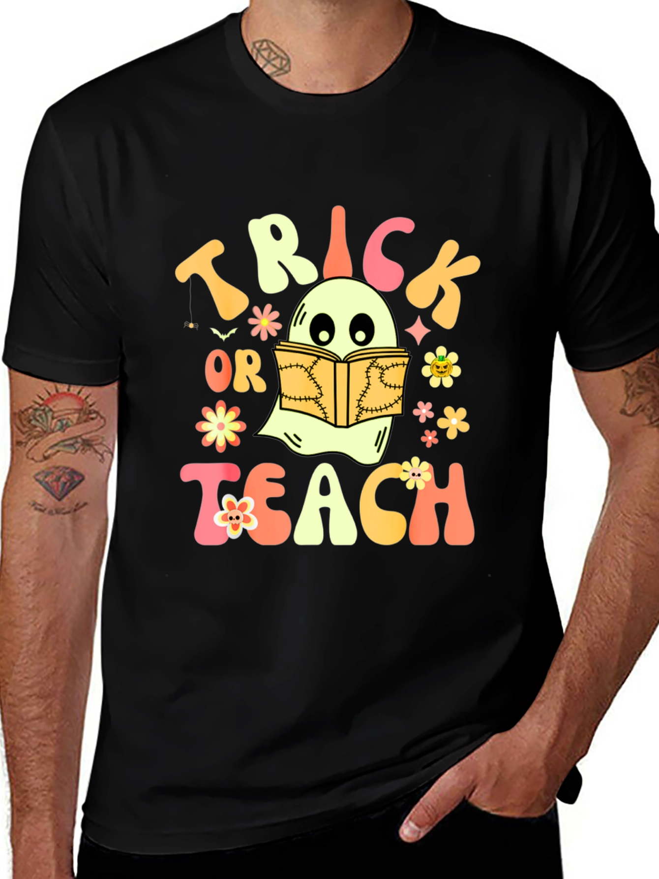 Trick or Teach Ghost Halloween T-Shirt