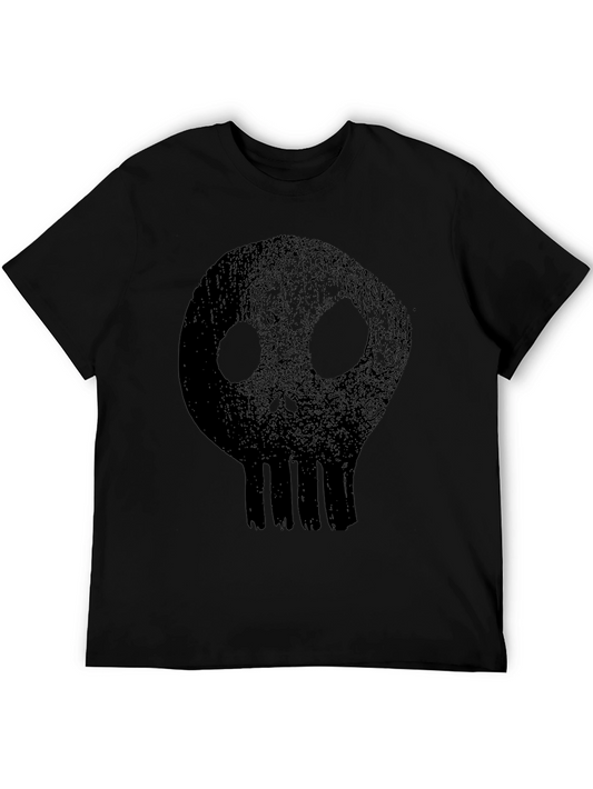Distressed Skull Graphic Black T-Shirt