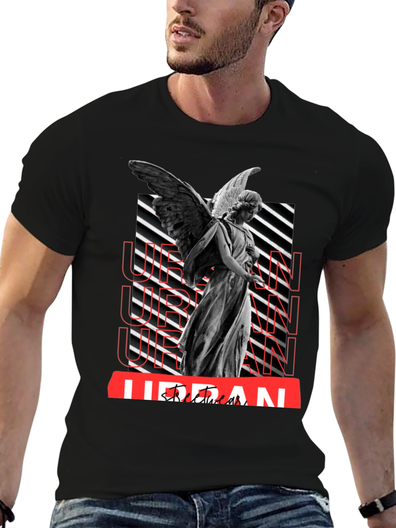 Urban Angel Graphic Tee - Black