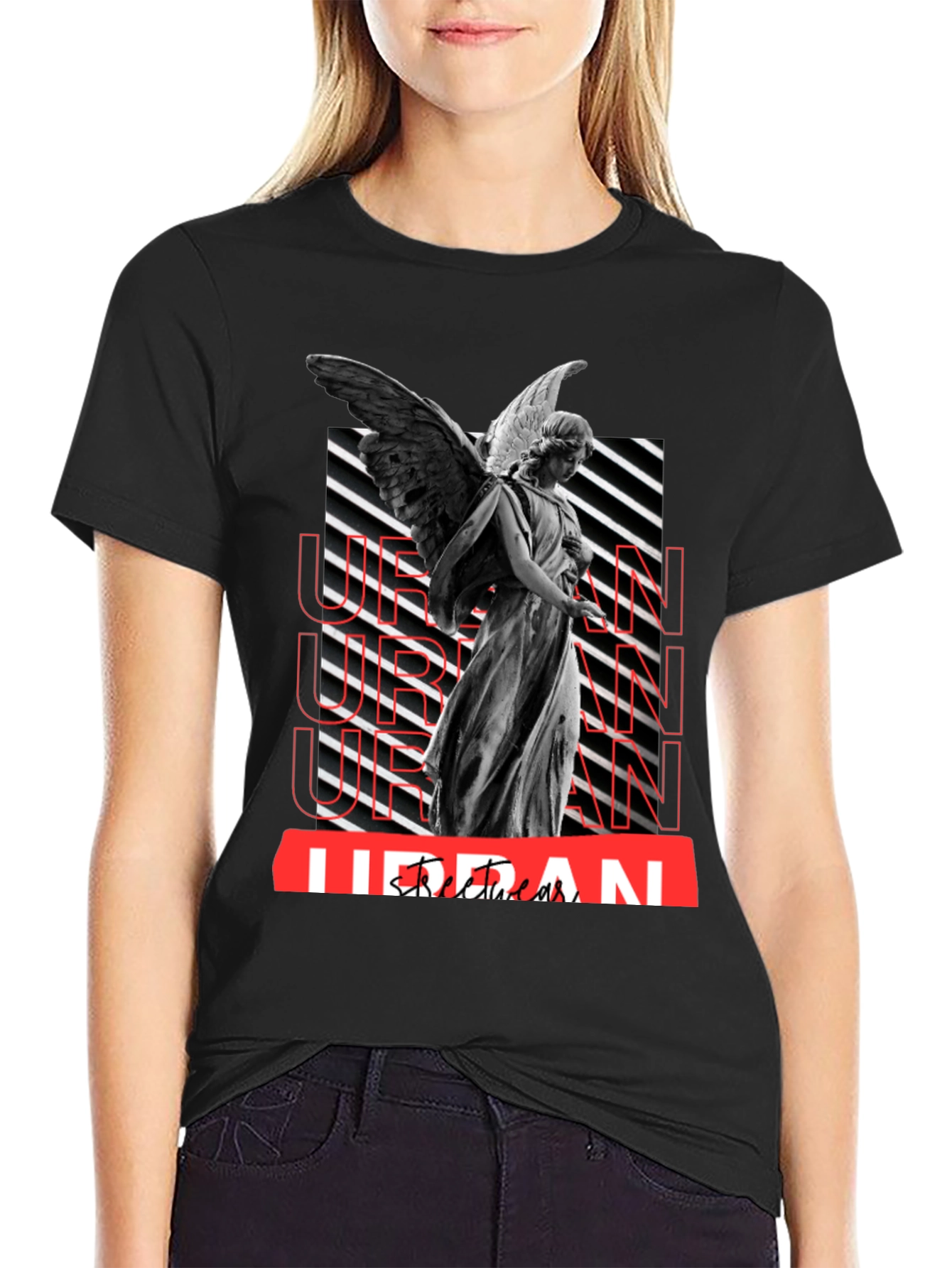 Urban Angel Graphic Tee - Black