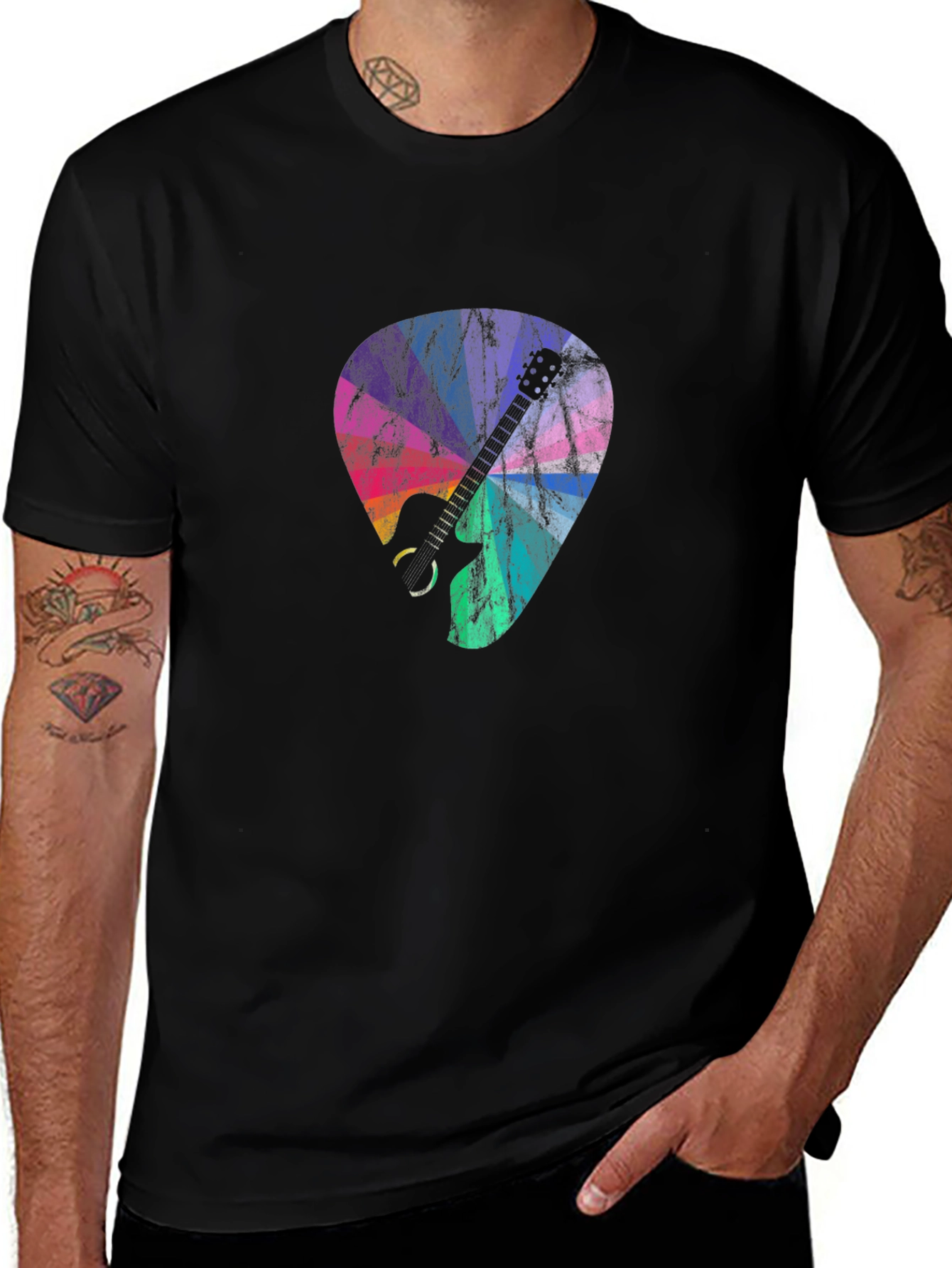 Guitar Pick Graphic Tee - Black T-Shirt
