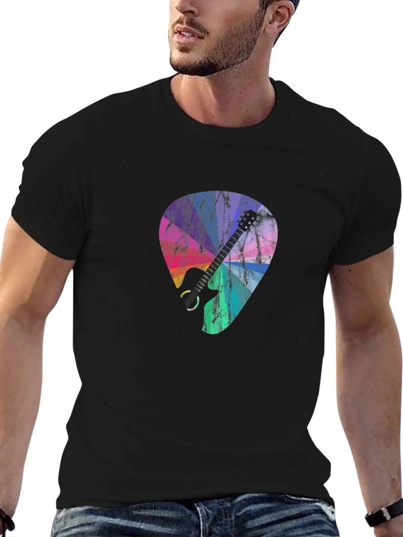 Guitar Pick Graphic Tee - Black T-Shirt