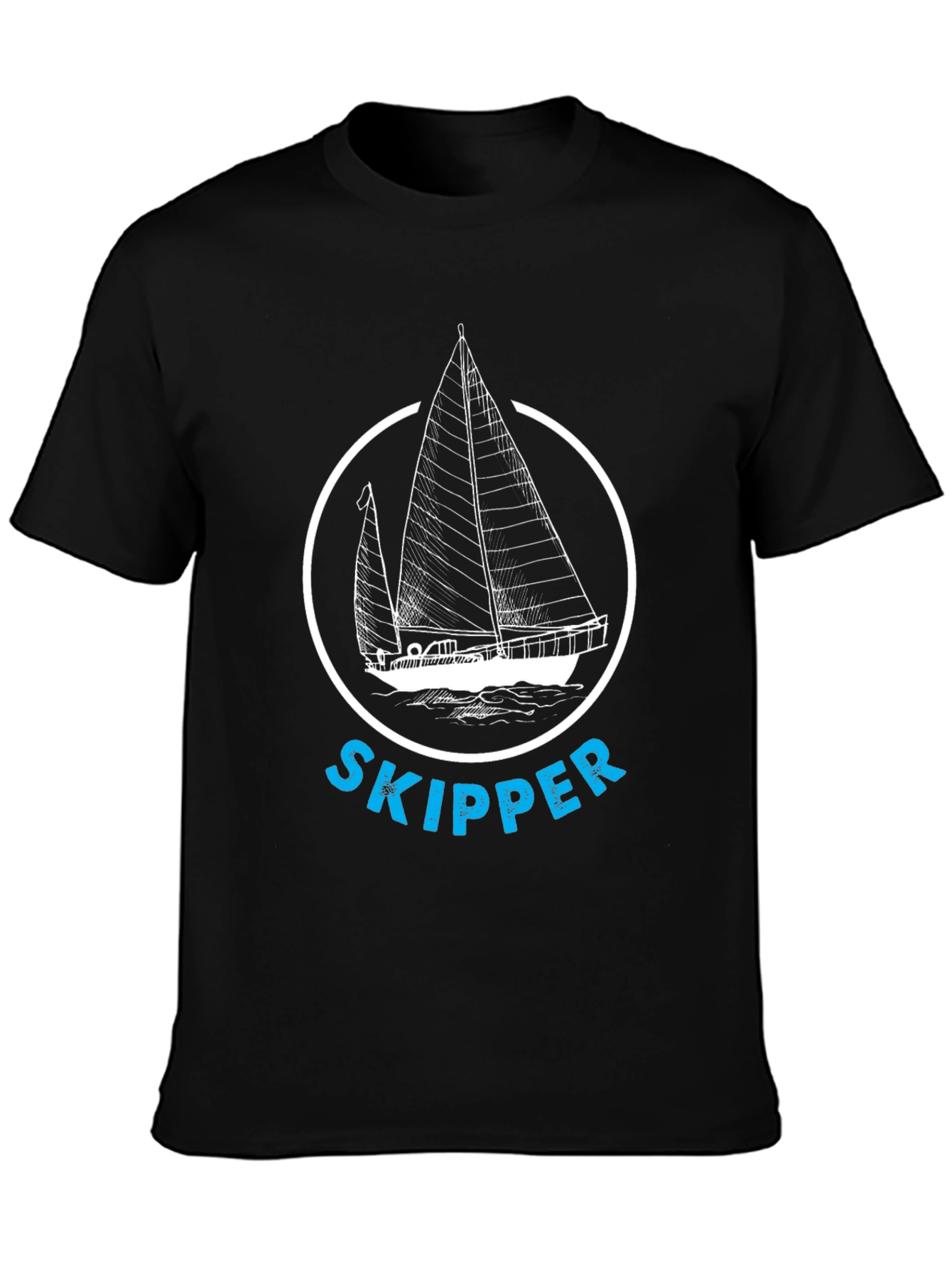 Nautical Skipper T-Shirt - Black Sailing Tee