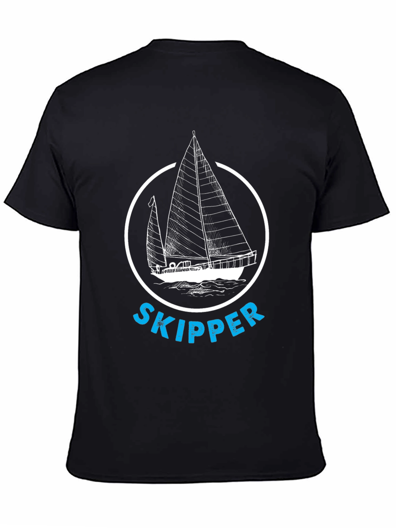 Nautical Skipper T-Shirt - Black Sailing Tee