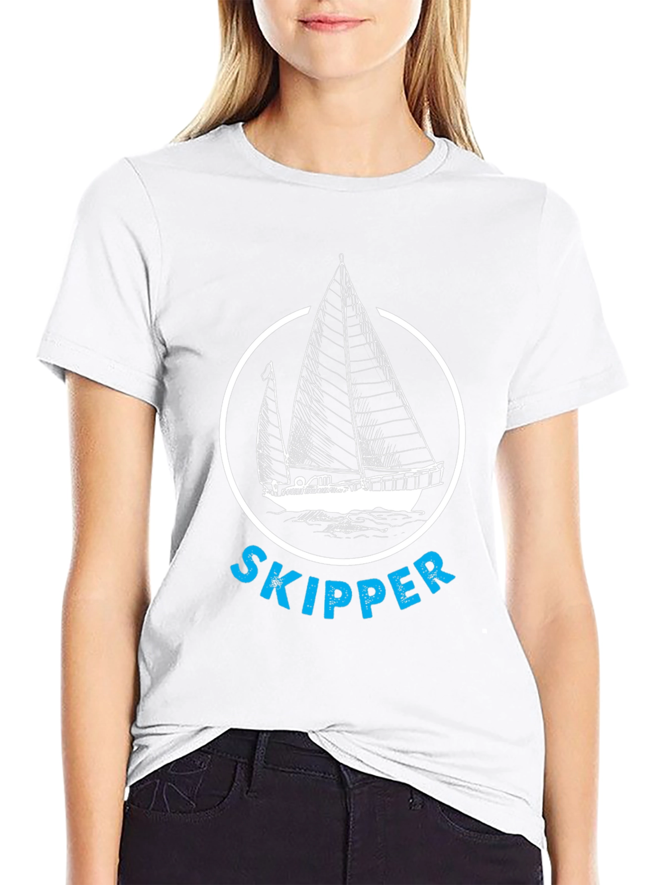 Nautical Skipper T-Shirt - Black Sailing Tee