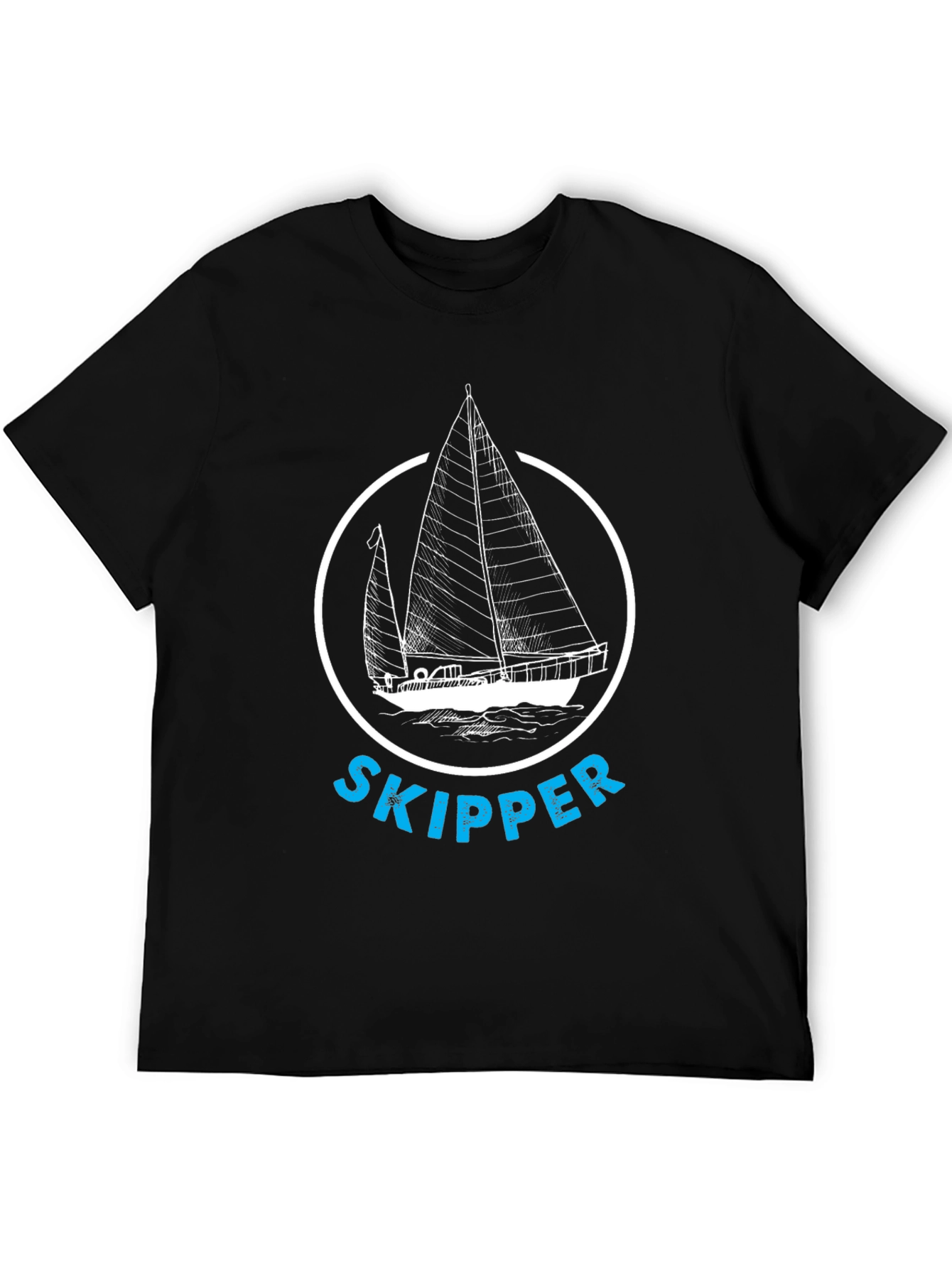 Nautical Skipper T-Shirt - Black Sailing Tee