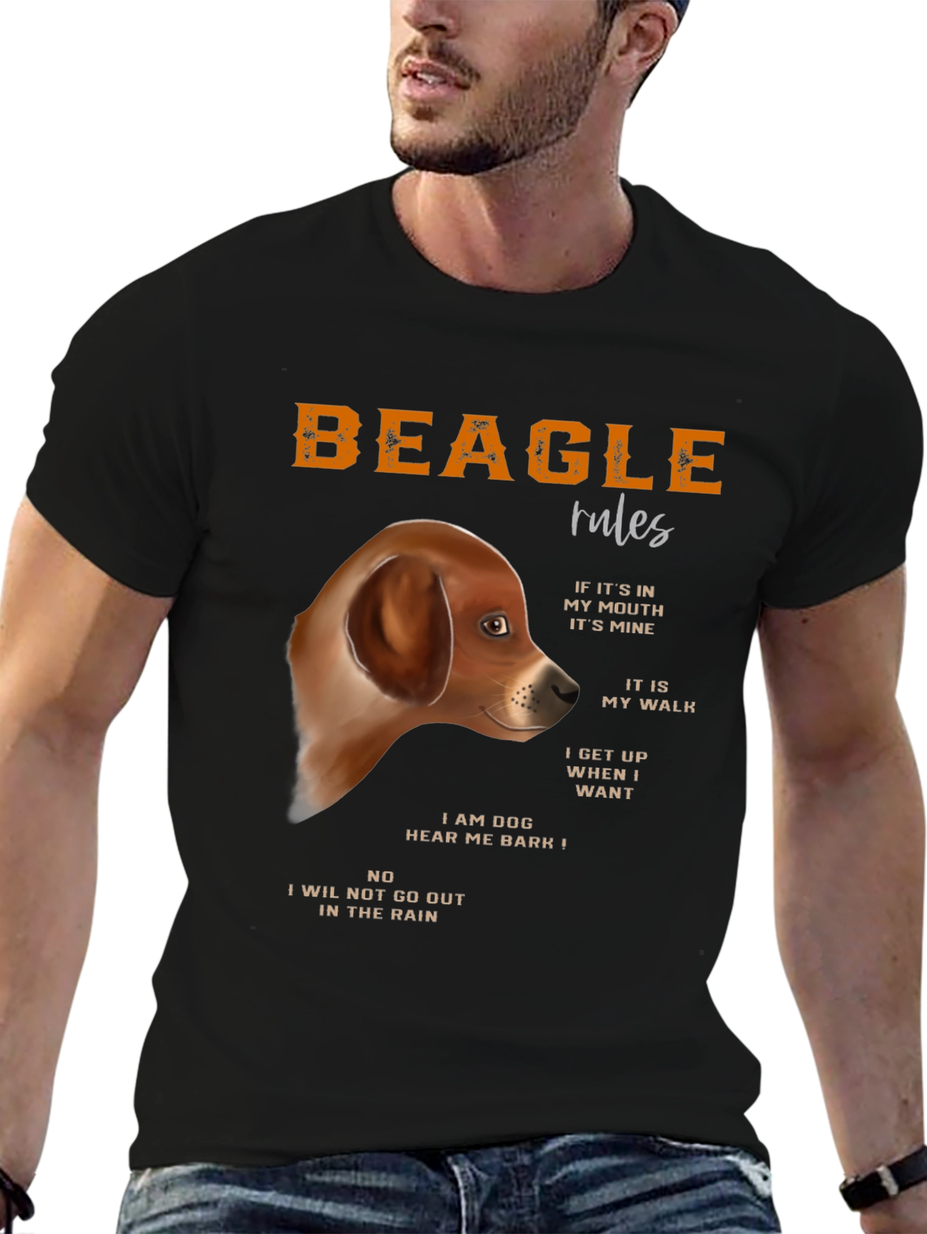 Beagle Rules Graphic T-Shirt - Dog Lover Tee
