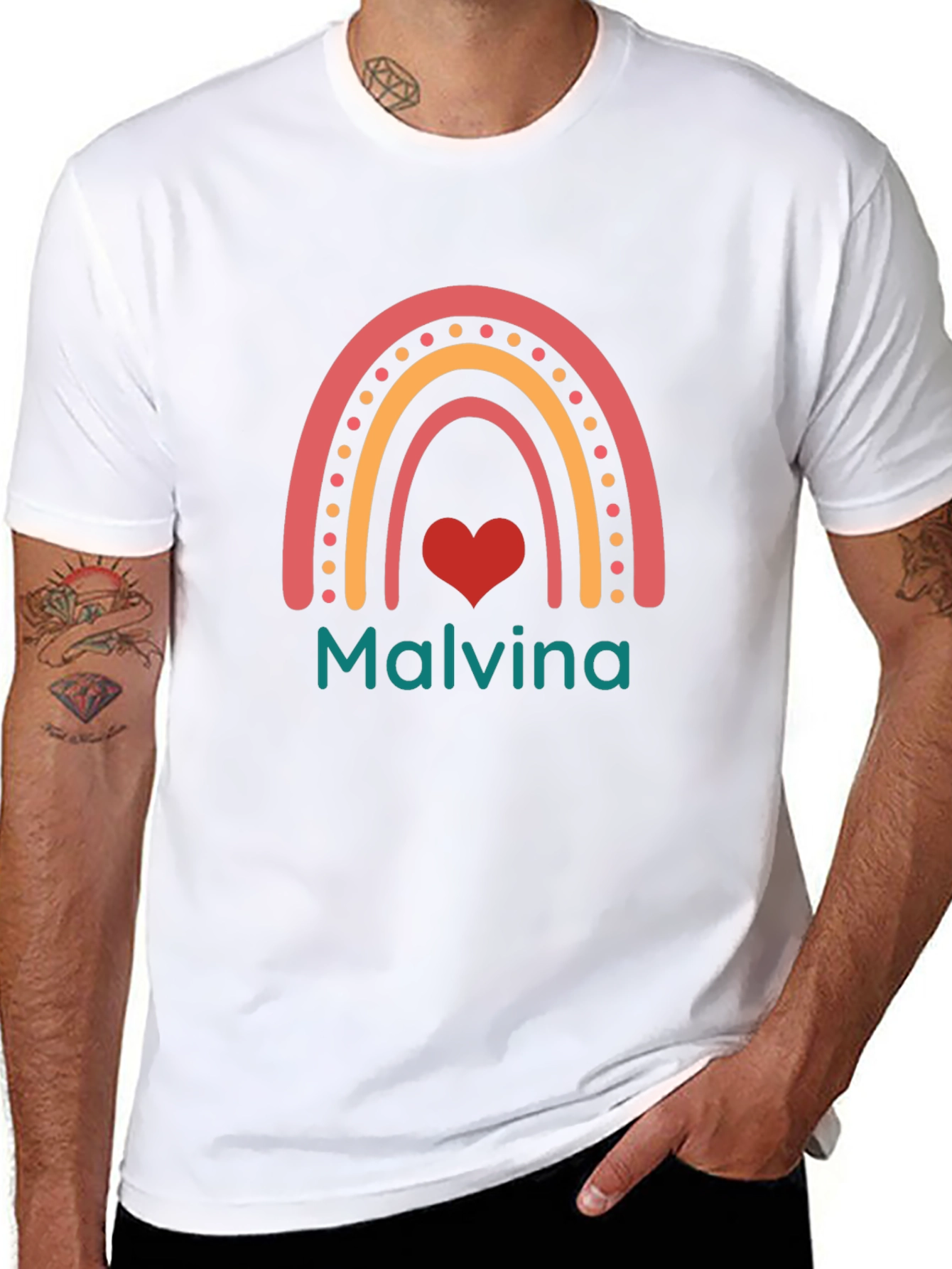 Malvina Rainbow Heart Graphic T-Shirt