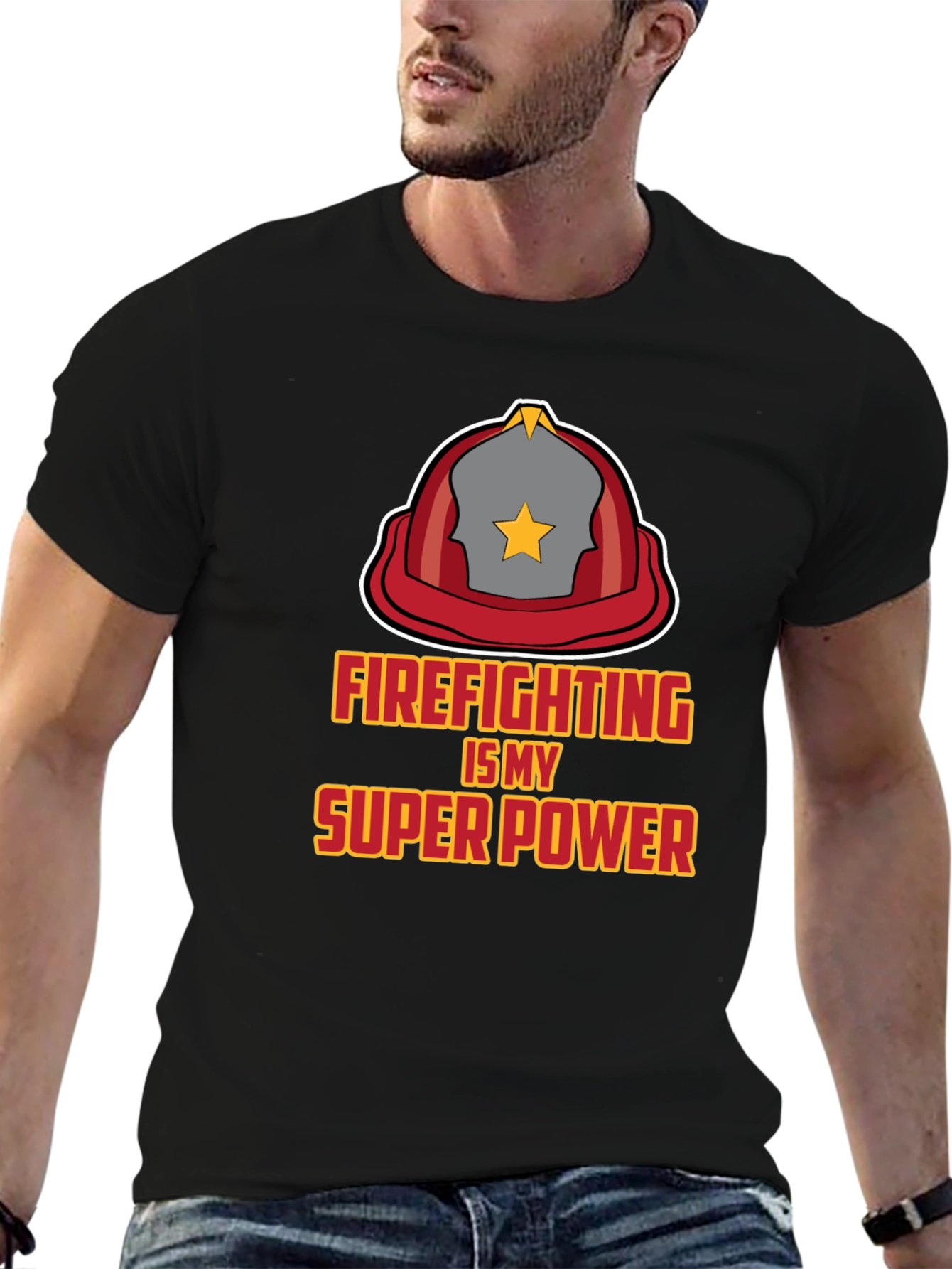 Firefighting is My Super Power Black T-Shirt