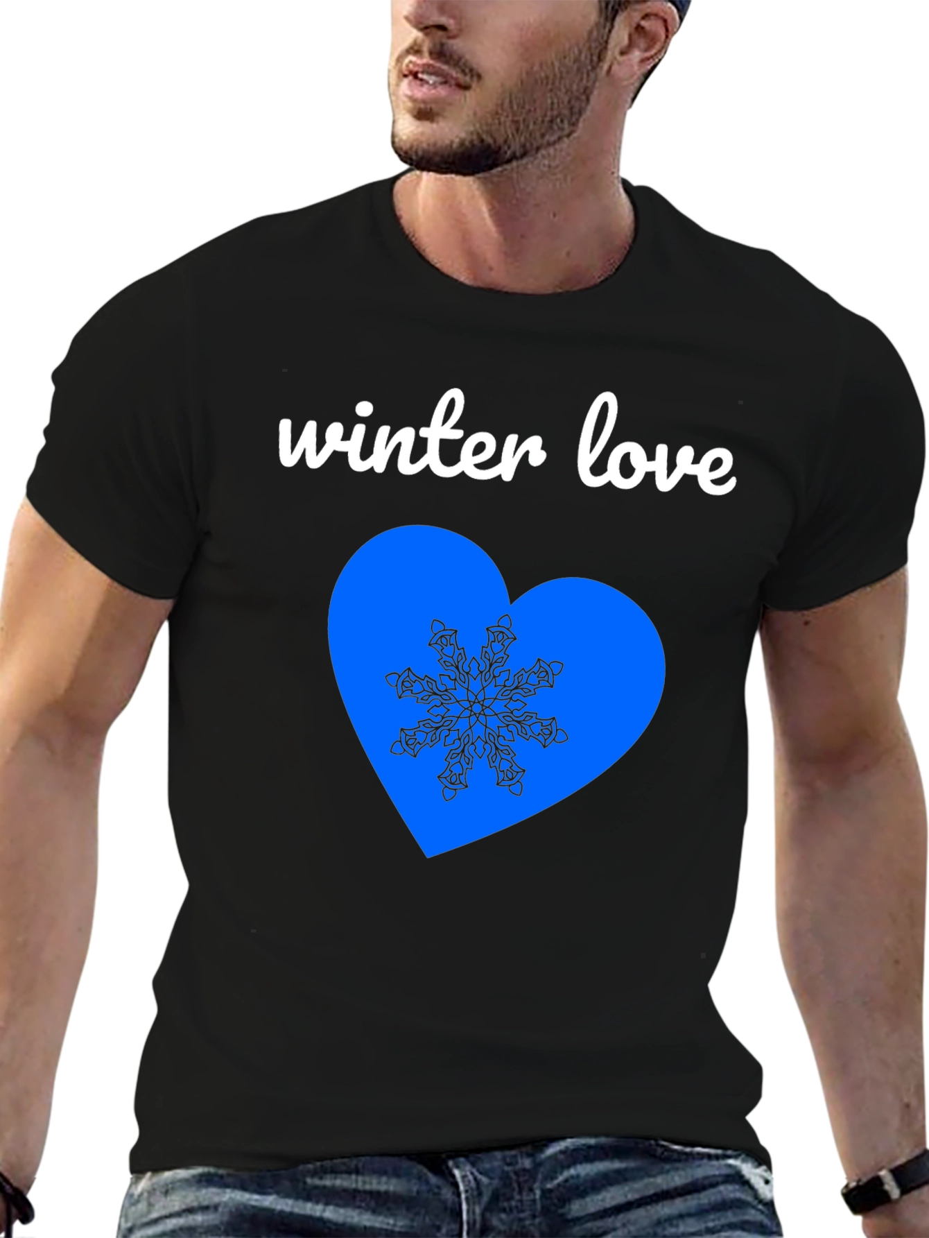 Winter Love Graphic Tee - Black