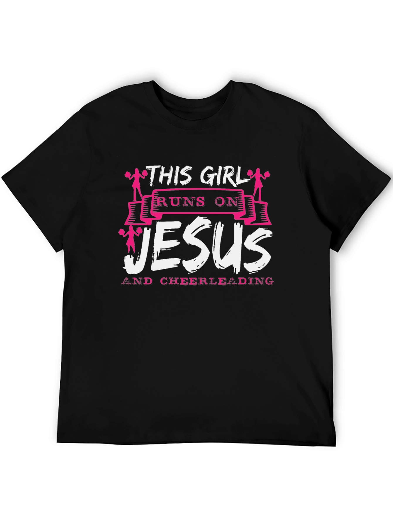 This Girl Runs on Jesus & Cheerleading T-Shirt