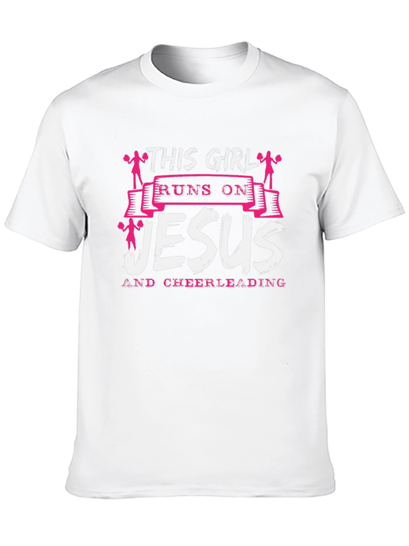 This Girl Runs on Jesus & Cheerleading T-Shirt