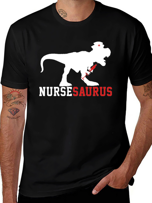 NurseSaurus T-Shirt - Funny Dino Nurse Graphic Tee