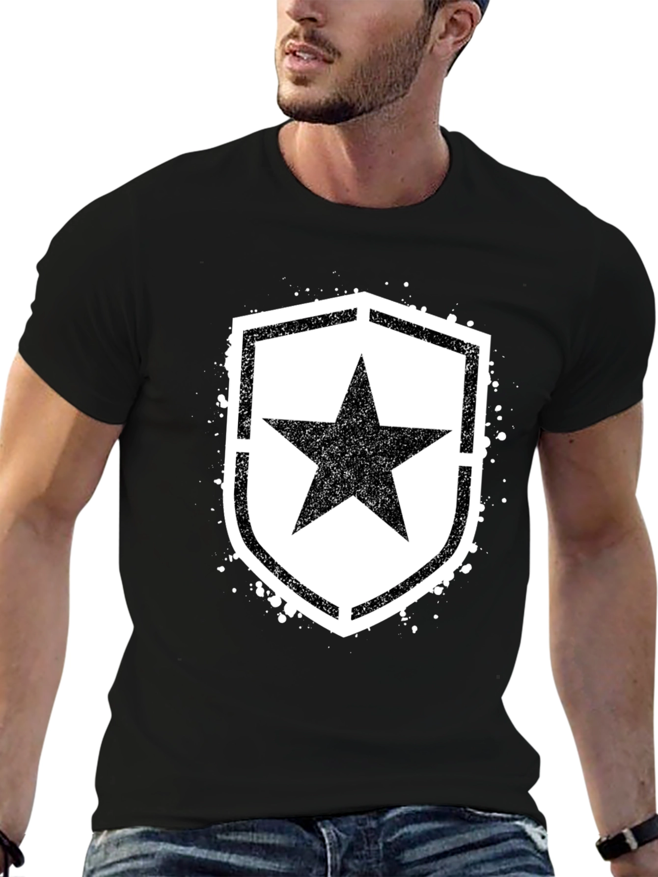 Star Shield Graphic T-Shirt - Black