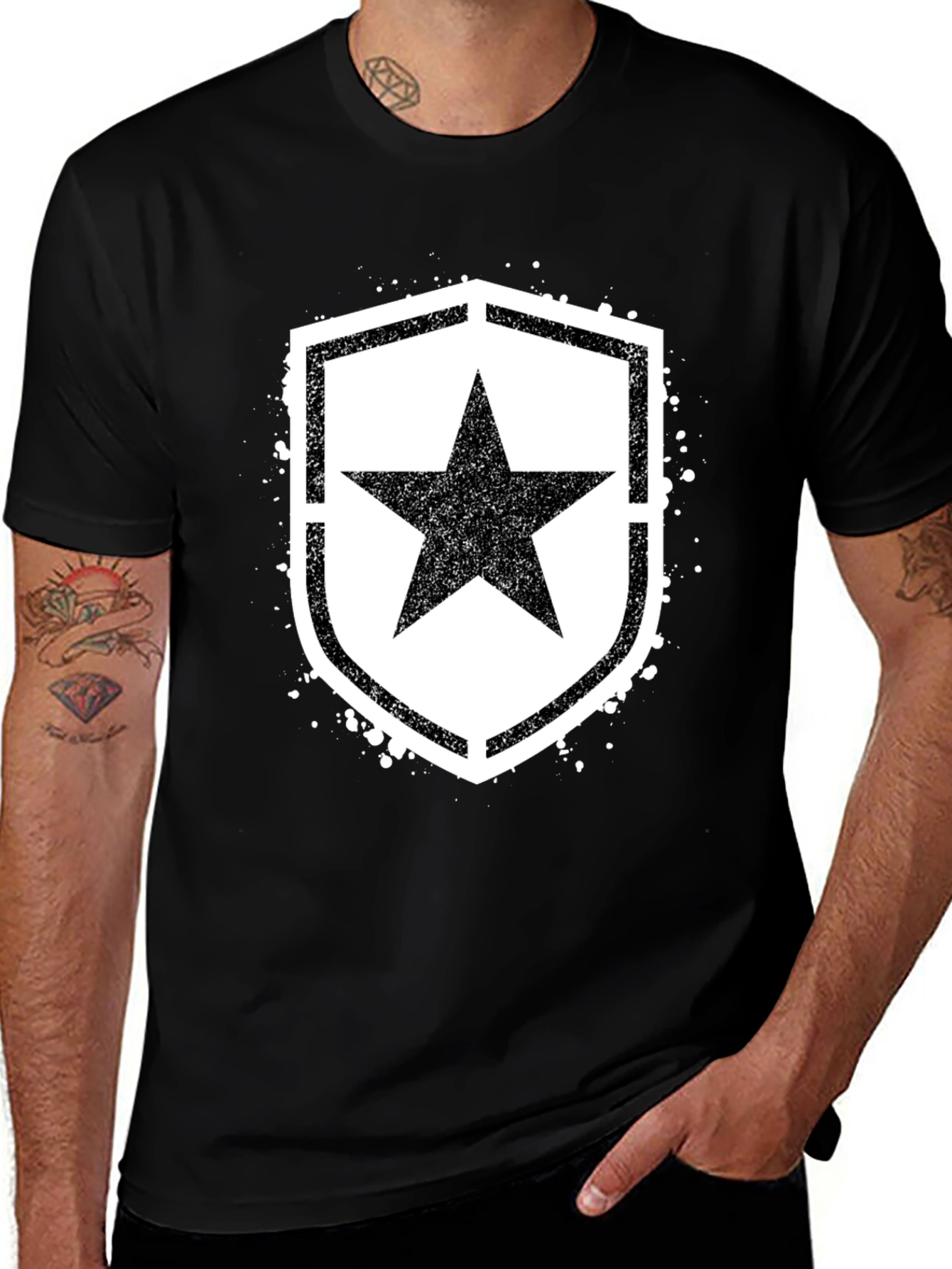 Star Shield Graphic T-Shirt - Black