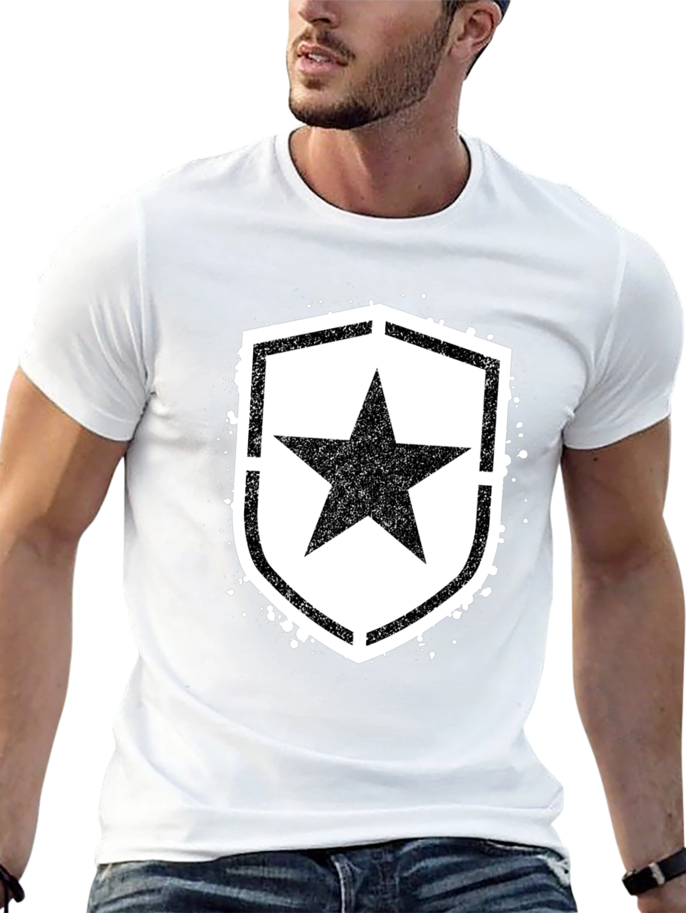 Star Shield Graphic T-Shirt - Black