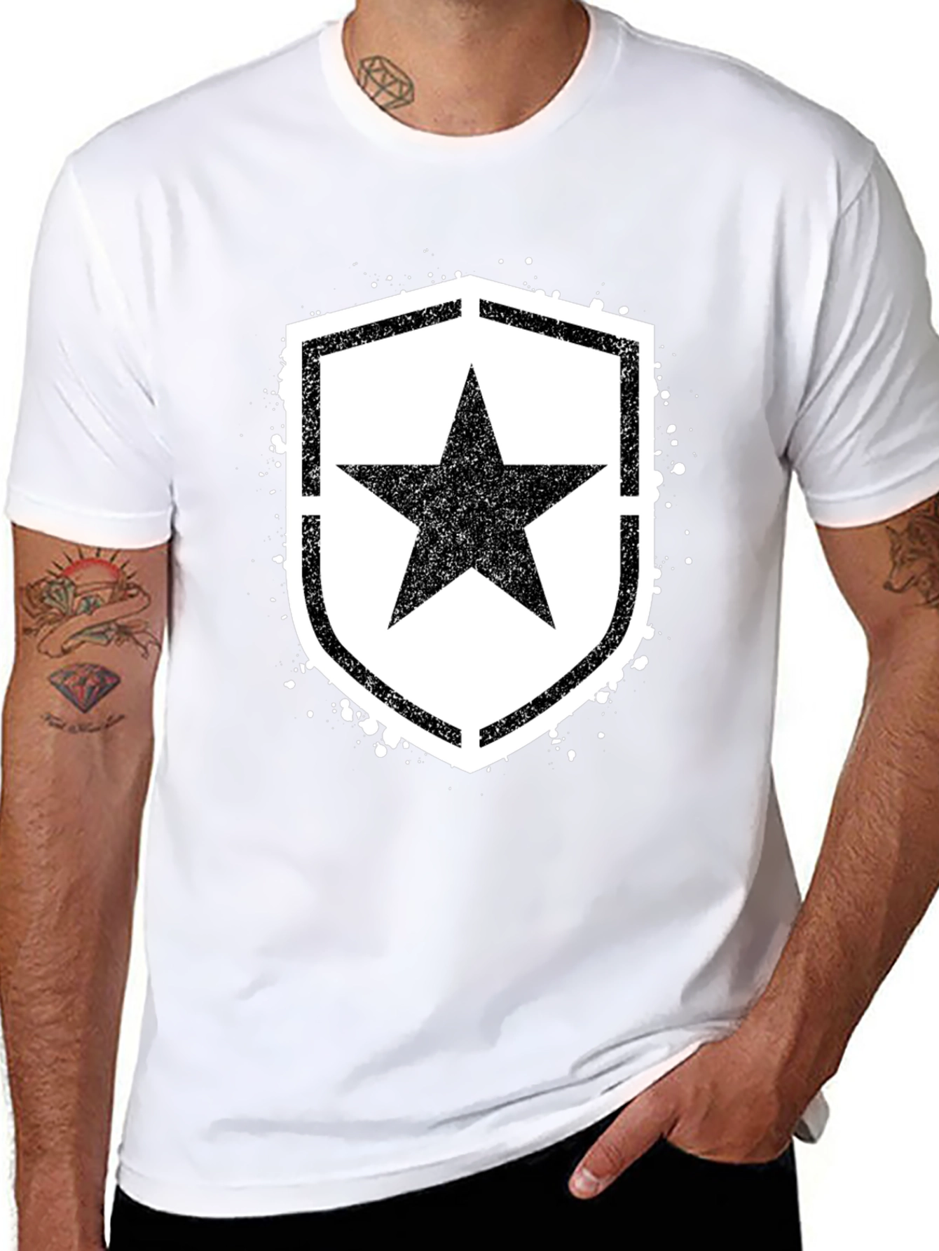 Star Shield Graphic T-Shirt - Black